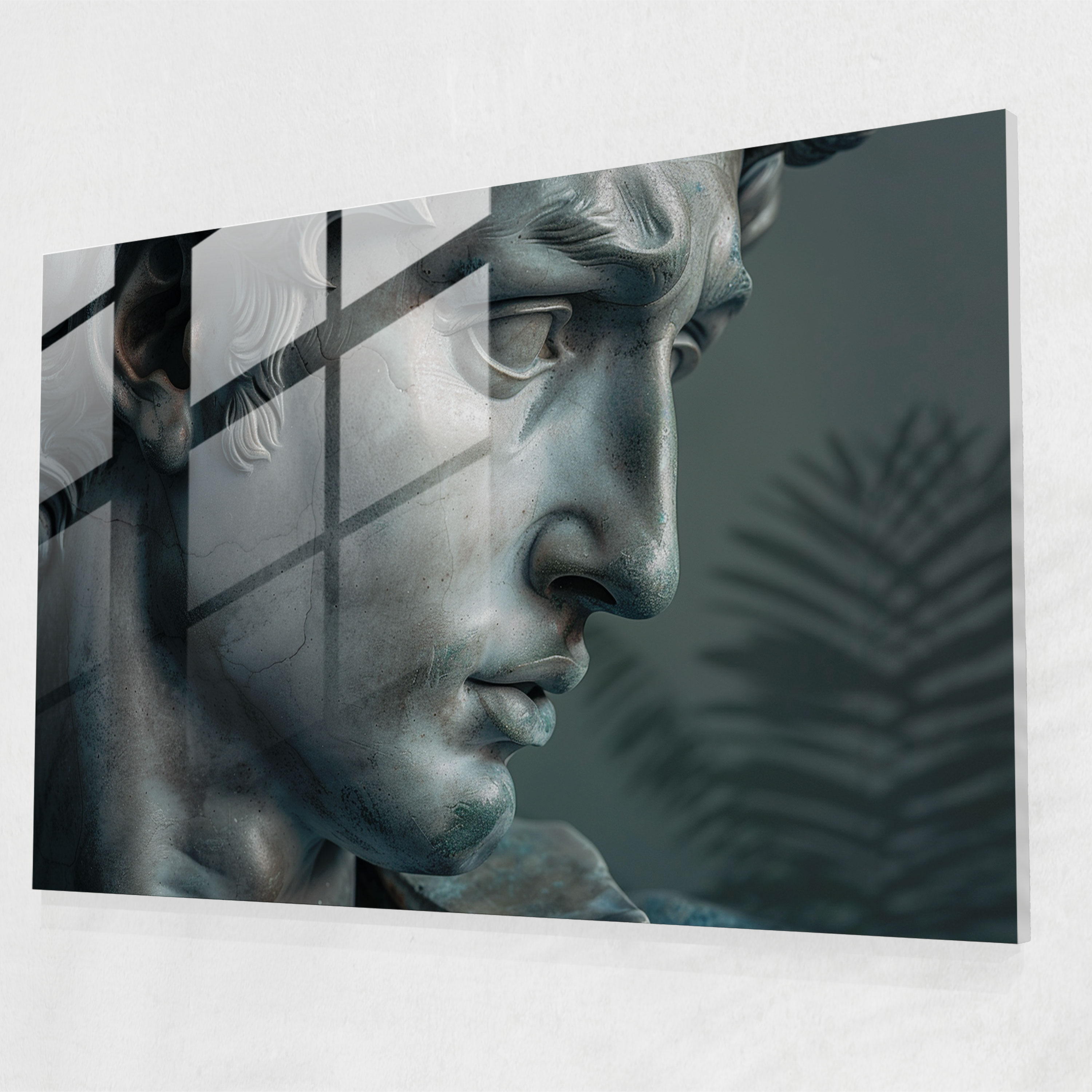 Michelangelo Glass Print - Majestic Male Figure - Michelangelo, Wall Decoration, Michelangelo, Modern Art
