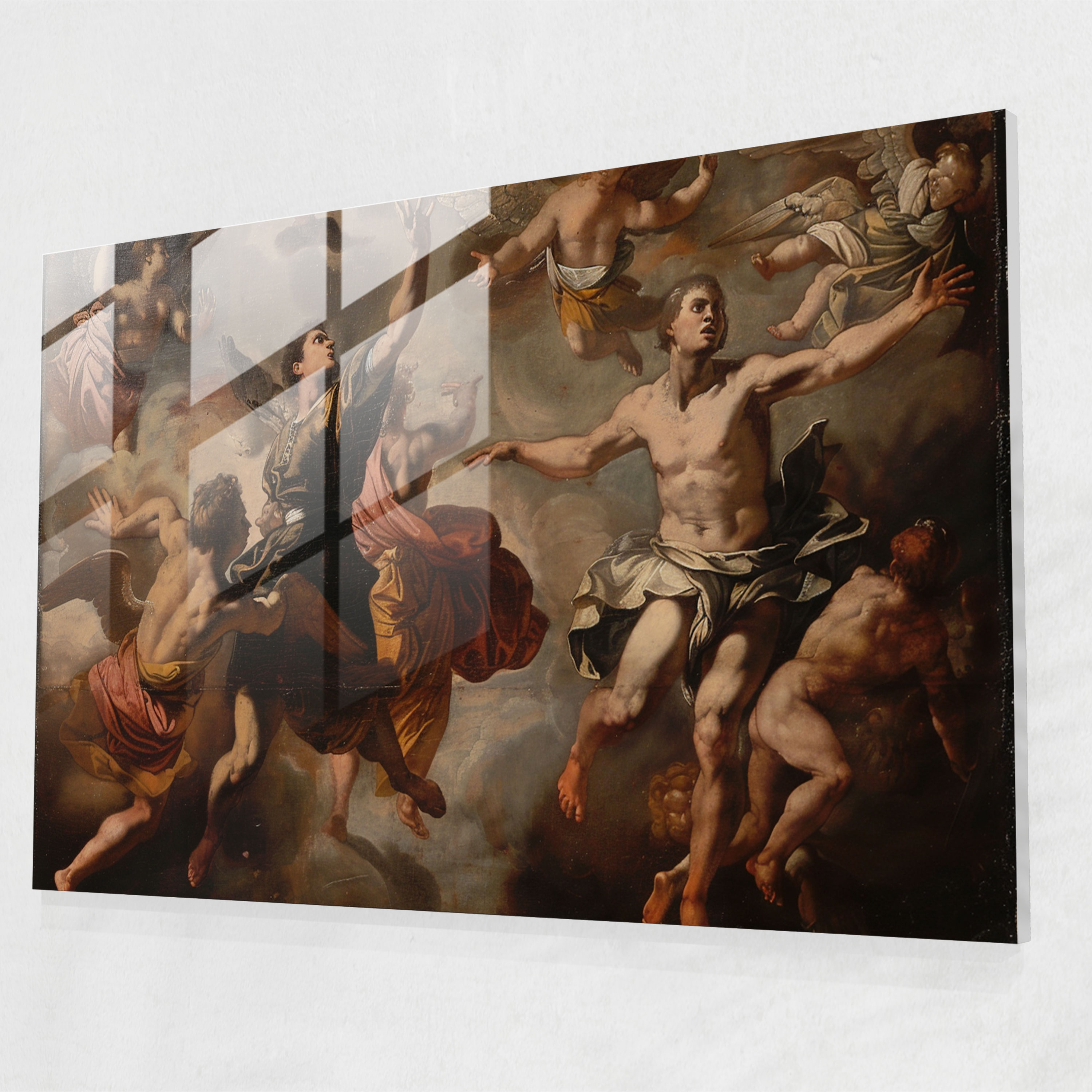 Michelangelo Glass Wall Art Baroque Masterpiece - Michelangelo, Glass Wall Art, Wall Decoration, Glass Art