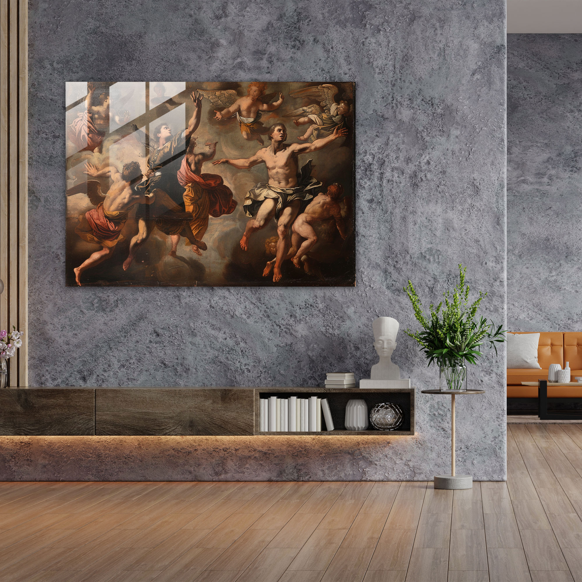 Michelangelo Glass Wall Art Baroque Masterpiece - Michelangelo, Glass Wall Art, Wall Decoration, Glass Art
