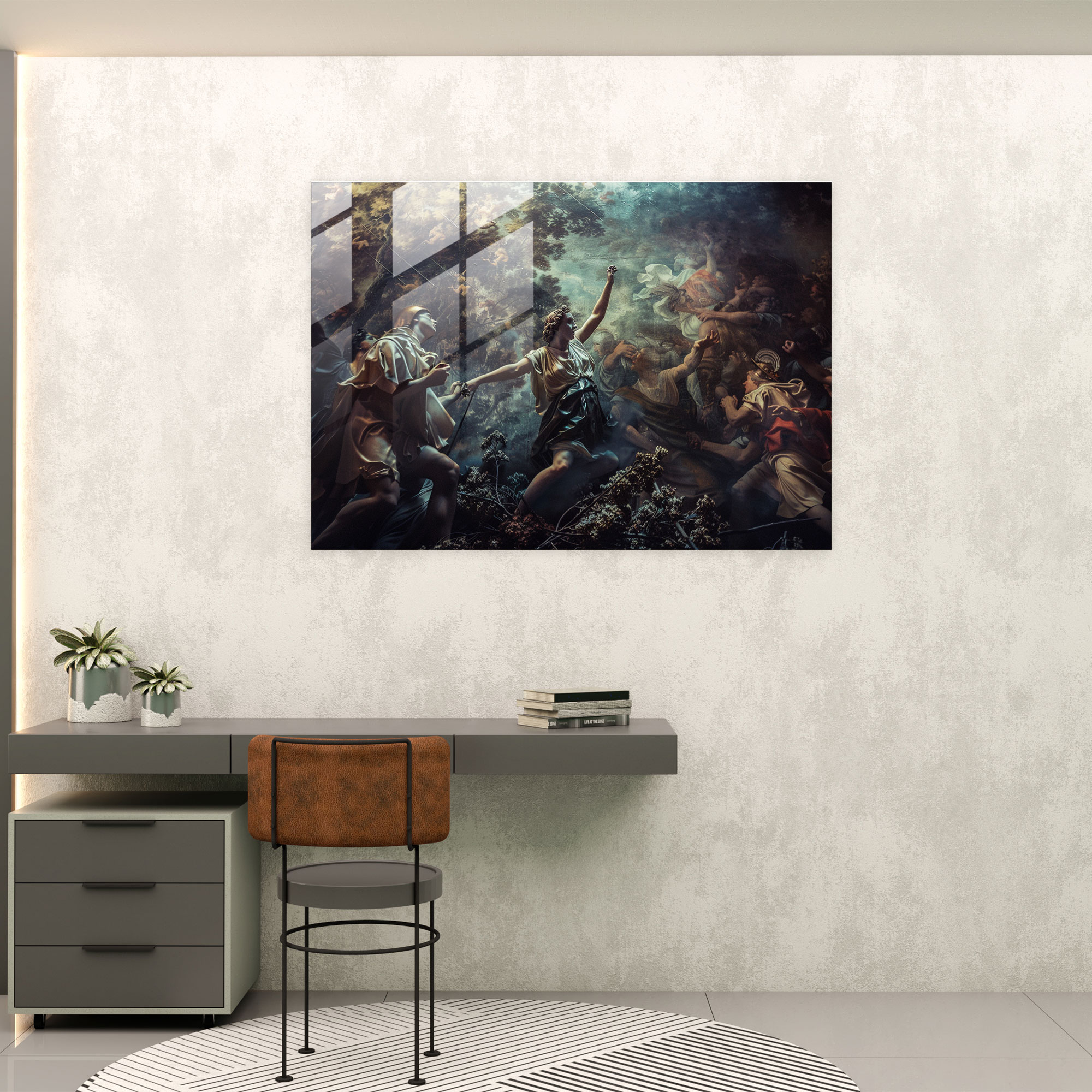 Michelangelo Glass Art Mythological Figures - Michelangelo, Glass Print, Home Decoration, Michelangelo