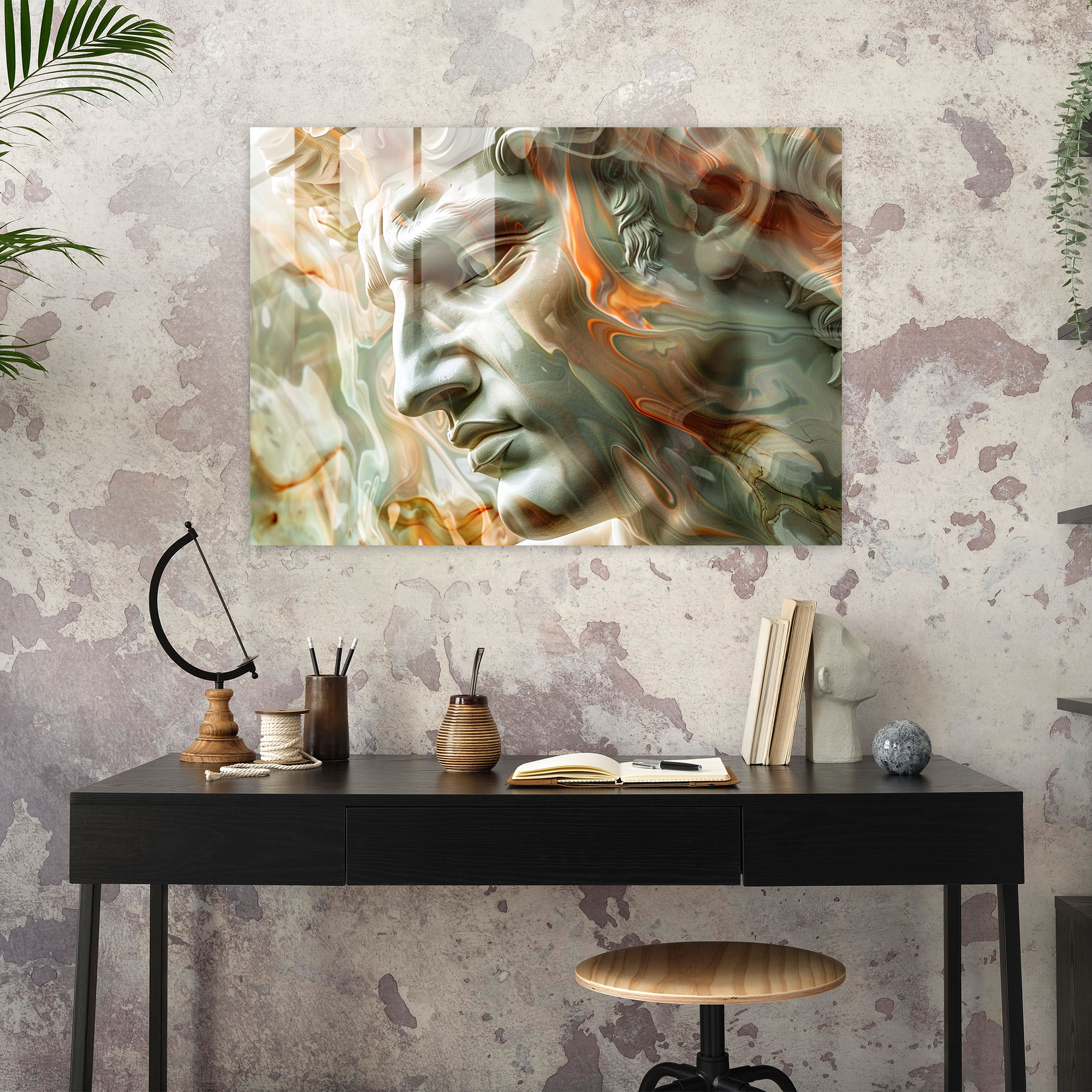 Michelangelo Dramatic Expressions Glass Wall Art - Michelangelo, Modern Art, Glass Art, Glass Wall Art