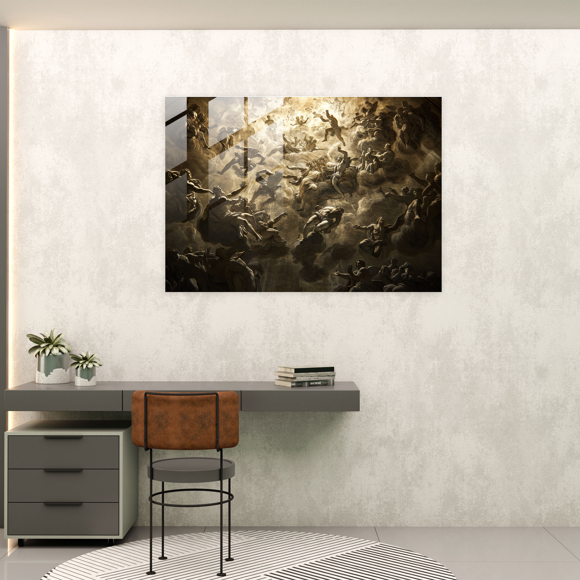 Michelangelo Glass Wall Art - Last Judgment - Michelangelo, Modern Art, Last Judgment, Glass Wall Art