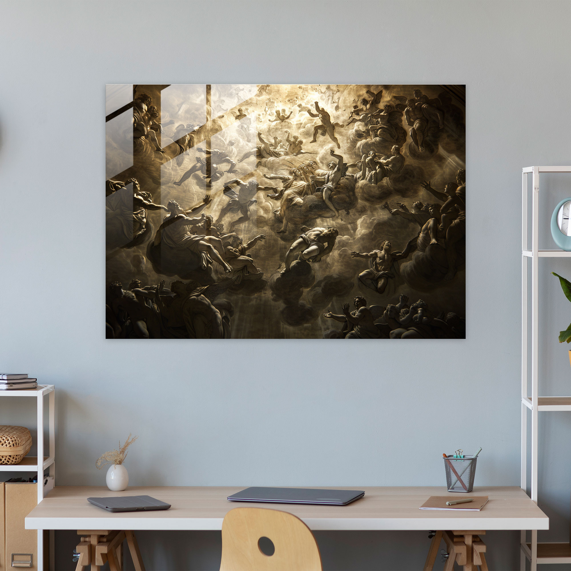 Michelangelo Glass Wall Art - Last Judgment - Michelangelo, Modern Art, Last Judgment, Glass Wall Art