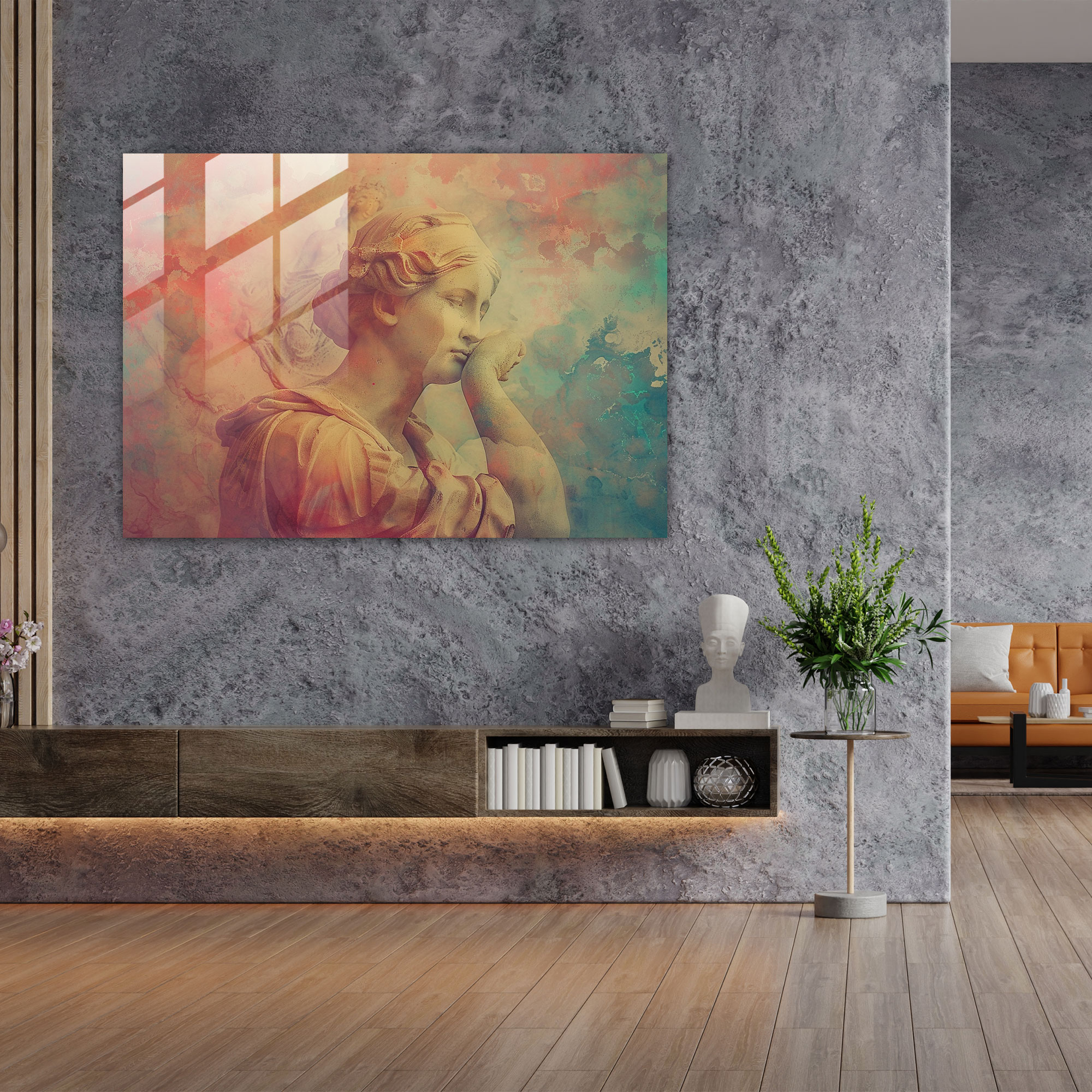 Michelangelo Glass Wall Art - Libyan Sibyl - Michelangelo, Ethereal Colors, Libyan Sibyl, Glass Art