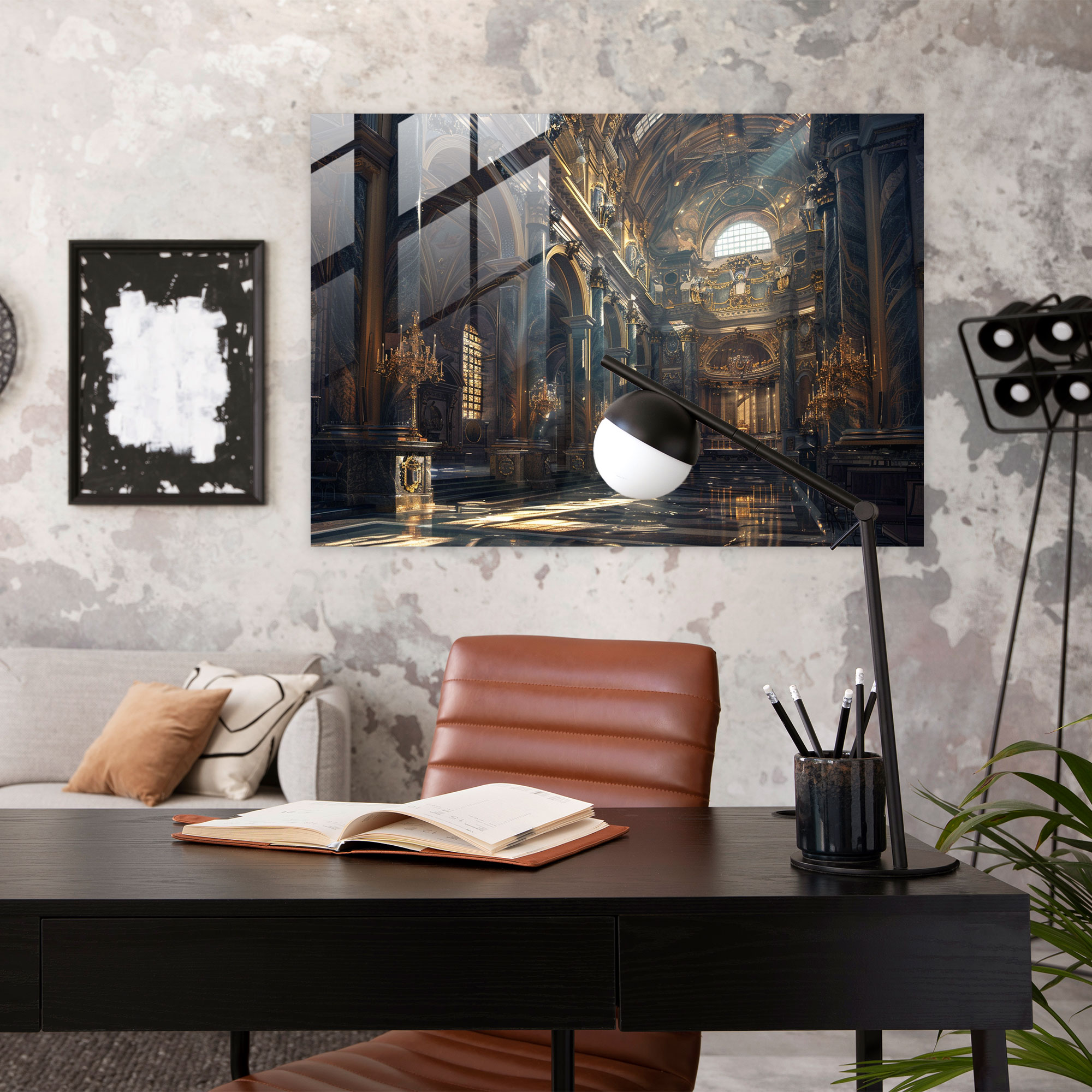 Michelangelo Glass Print Cathedral Interior - Michelangelo, Home Decoration, Glass Wall Art, Wall Decoration