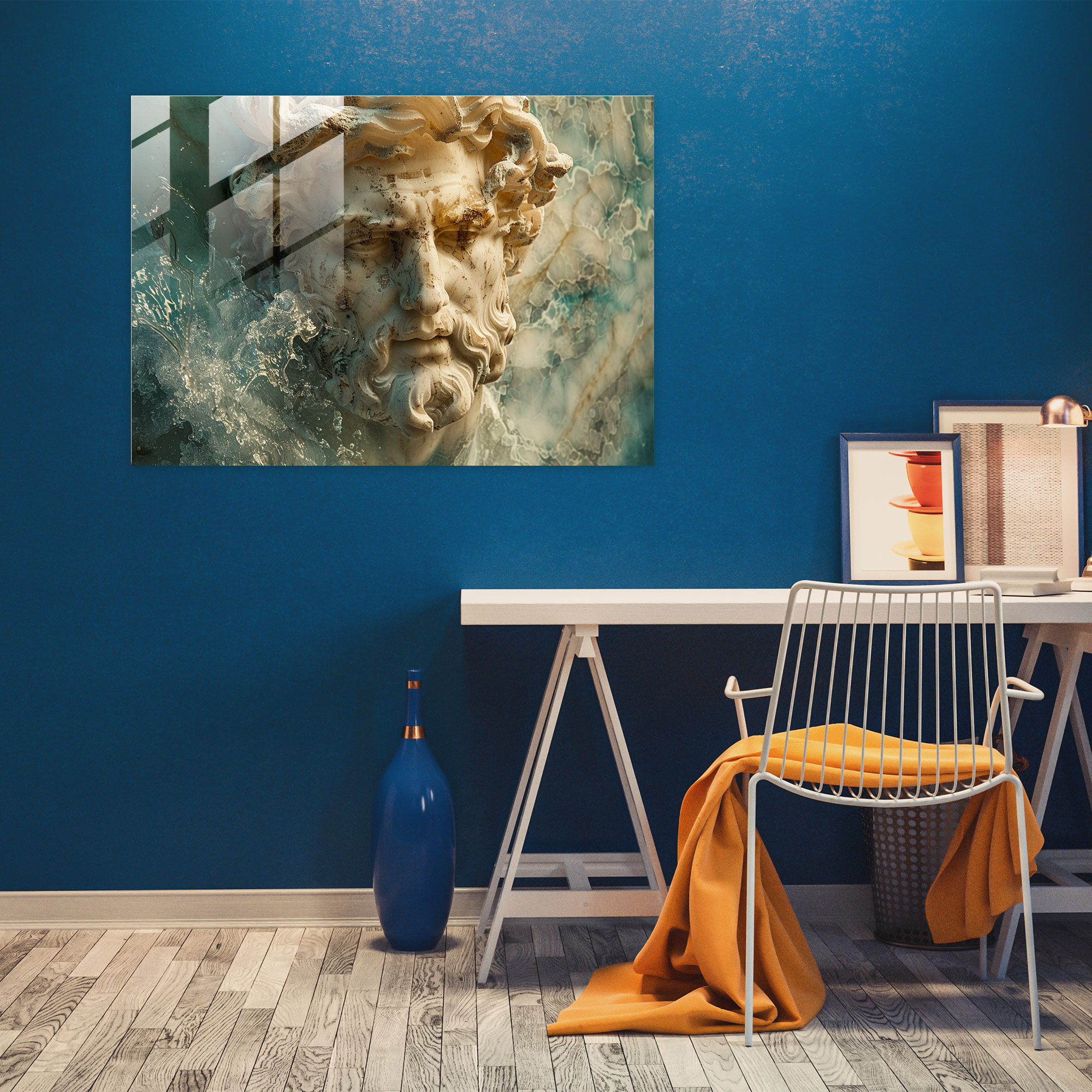 Michelangelo Glass Wall Art Modern Art - Michelangelo, Home Decoration, Wall Decoration, Glass Art