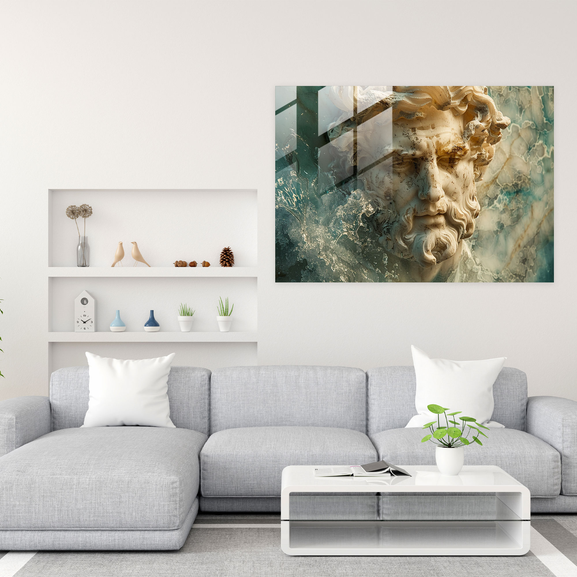 Michelangelo Glass Wall Art Modern Art - Michelangelo, Home Decoration, Wall Decoration, Glass Art