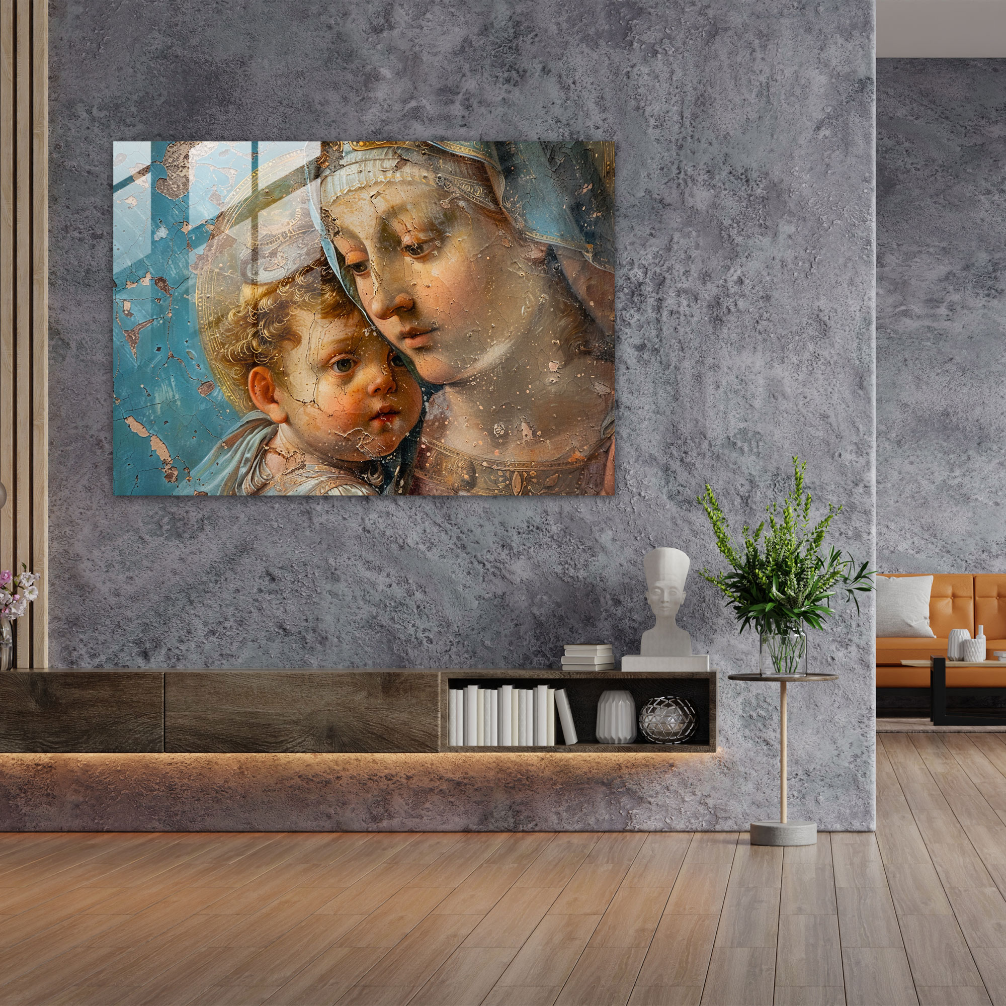Michelangelo Home Decoration Glass Print - Michelangelo, Glass Art, Michelangelo, Glass Wall Art