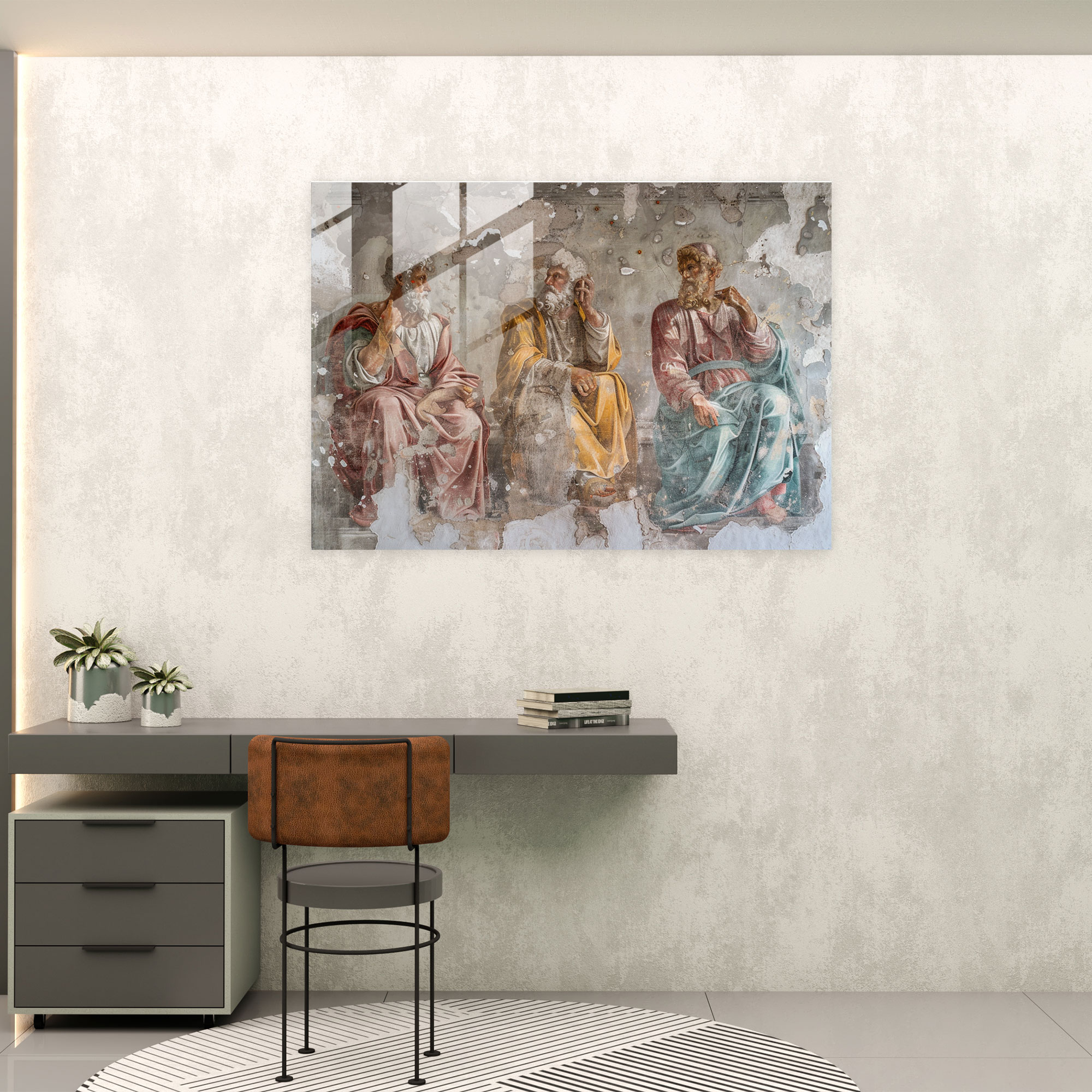 Michelangelo Wall Decoration Glass Art - Michelangelo, Wall Decoration, Home Decoration, Glass Art