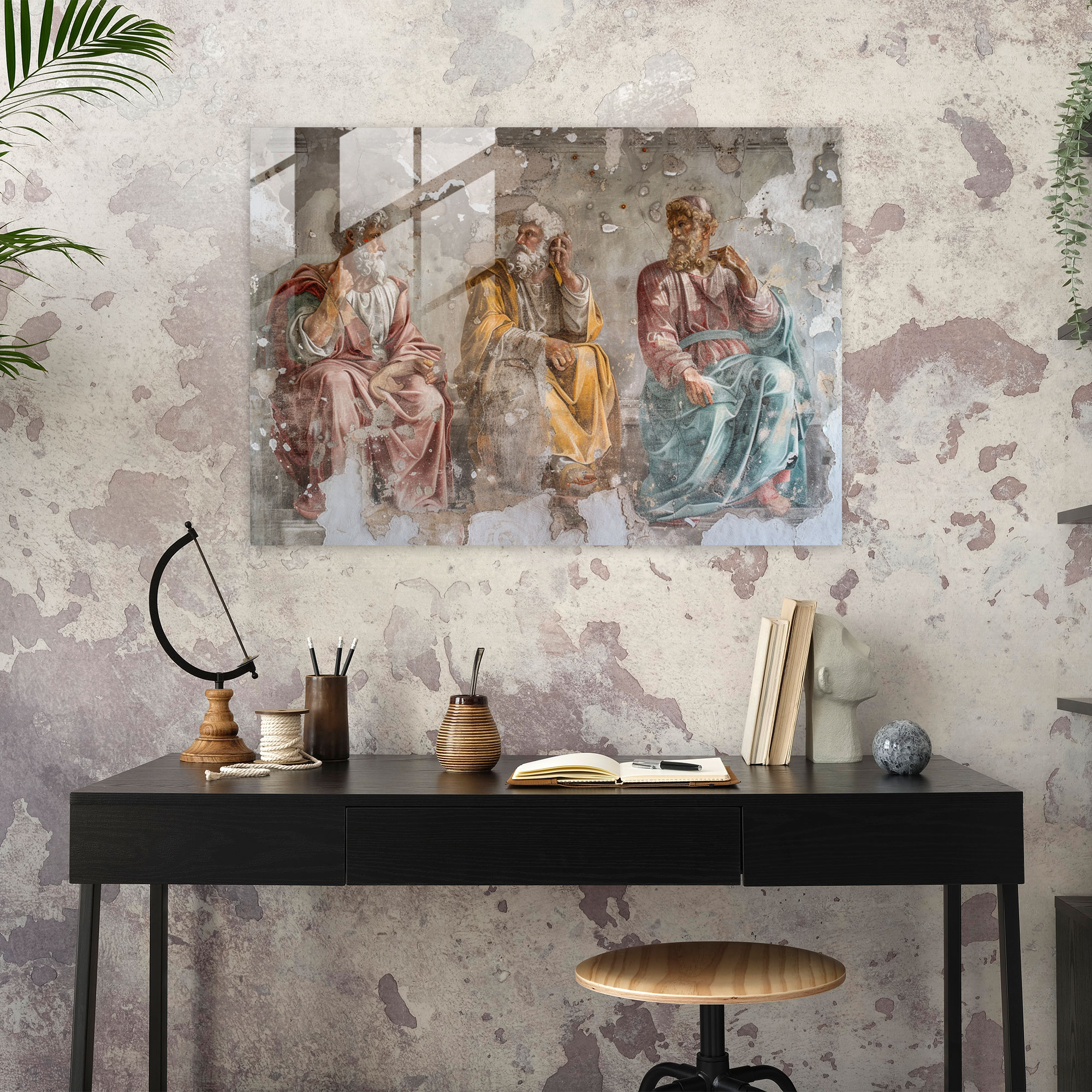 Michelangelo Wall Decoration Glass Art - Michelangelo, Wall Decoration, Home Decoration, Glass Art