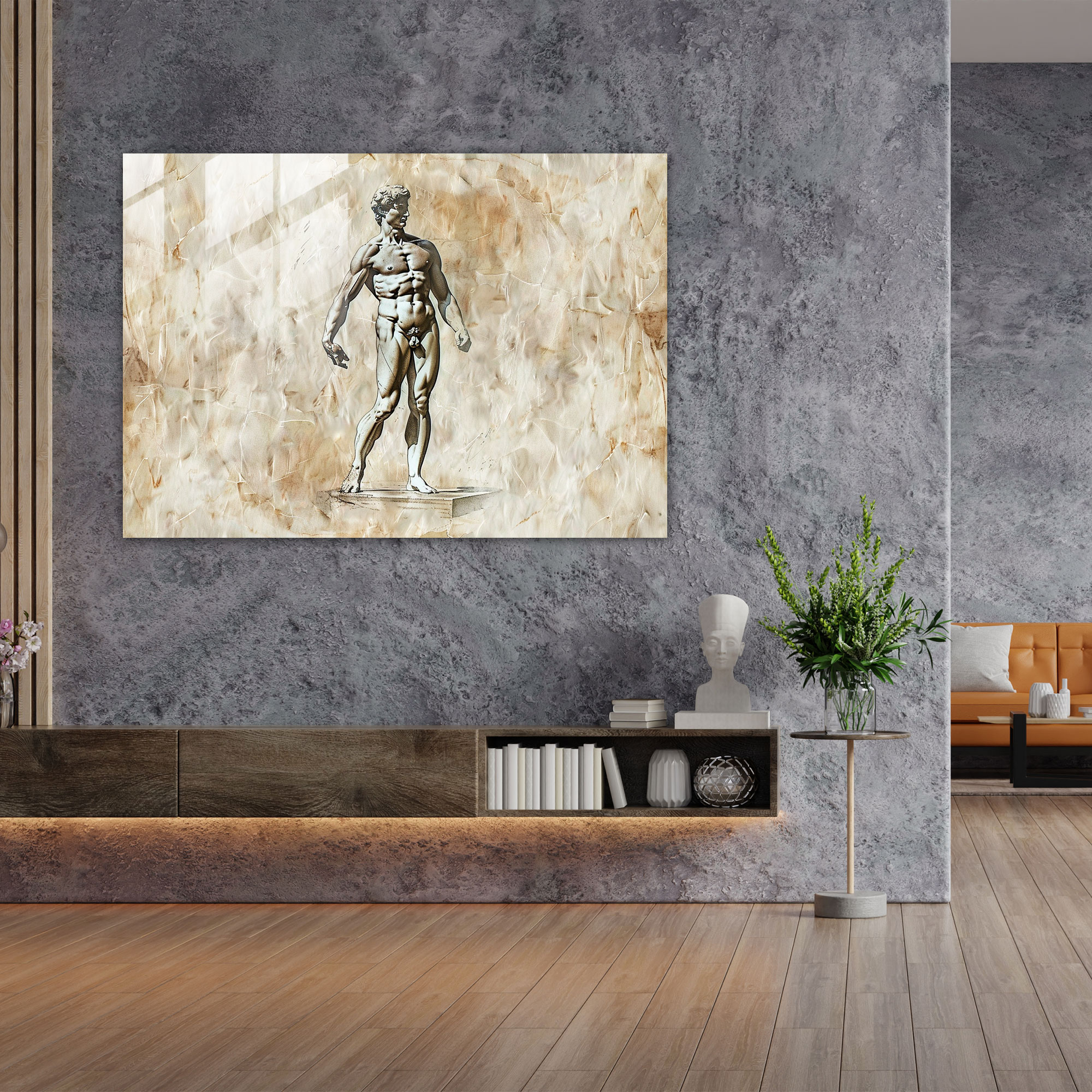 Michelangelo Glass Print Wall Decoration - Michelangelo, Modern Art, Wall Decoration, Glass Print