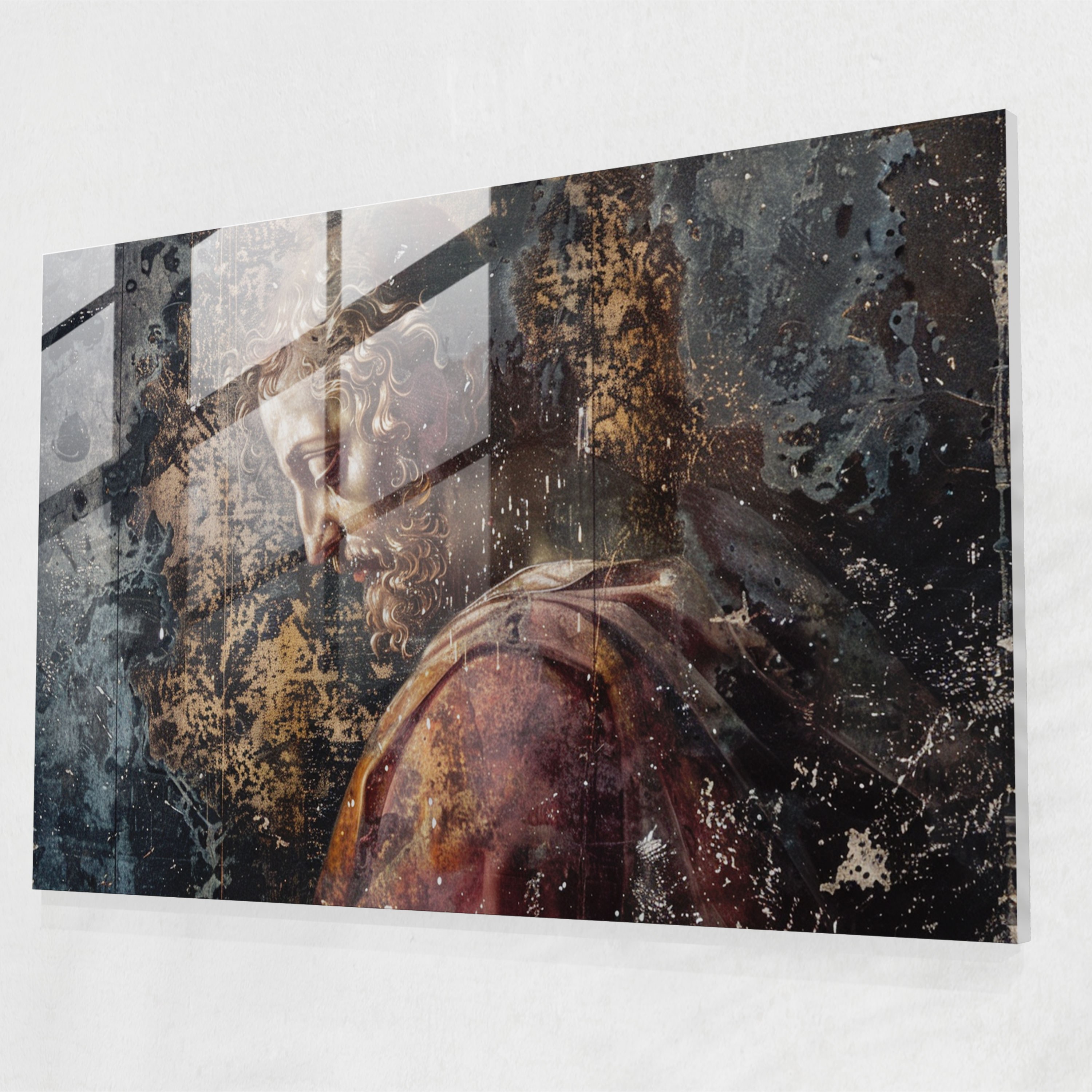 Michelangelo Glass Print Glass Art - Michelangelo, Home Decoration, Glass Wall Art, Glass Print