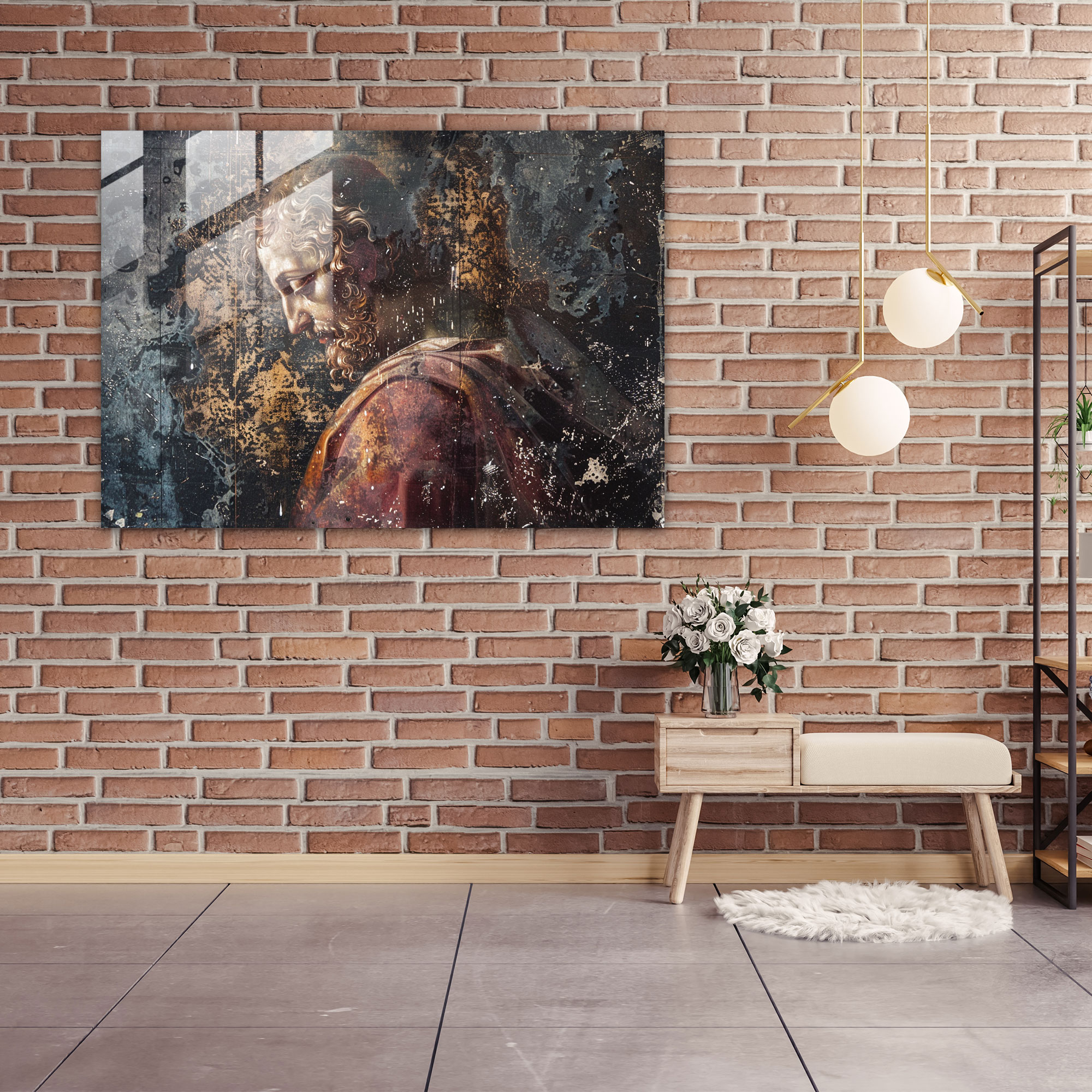 Michelangelo Glass Print Glass Art - Michelangelo, Home Decoration, Glass Wall Art, Glass Print