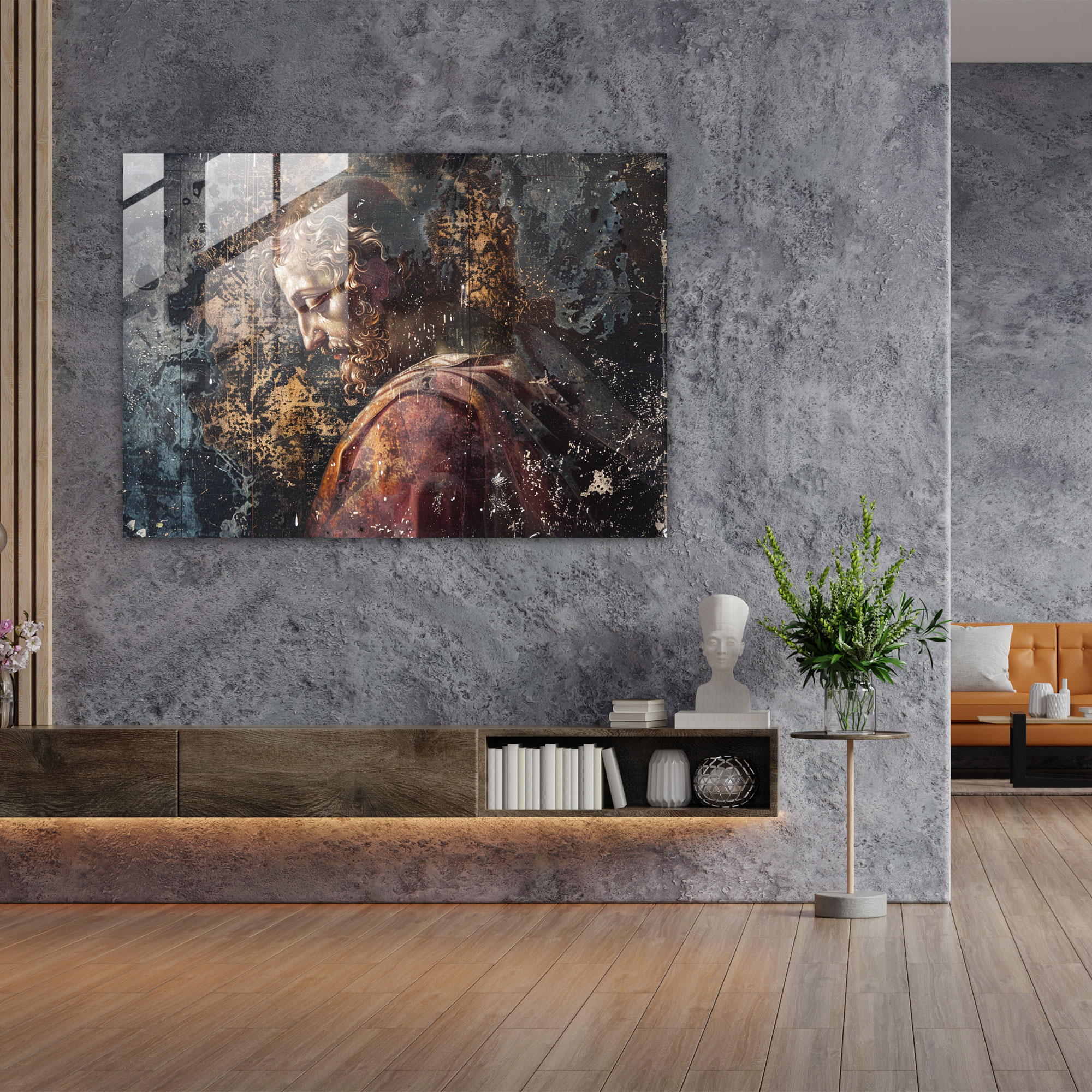 Michelangelo Glass Print Glass Art - Michelangelo, Home Decoration, Glass Wall Art, Glass Print
