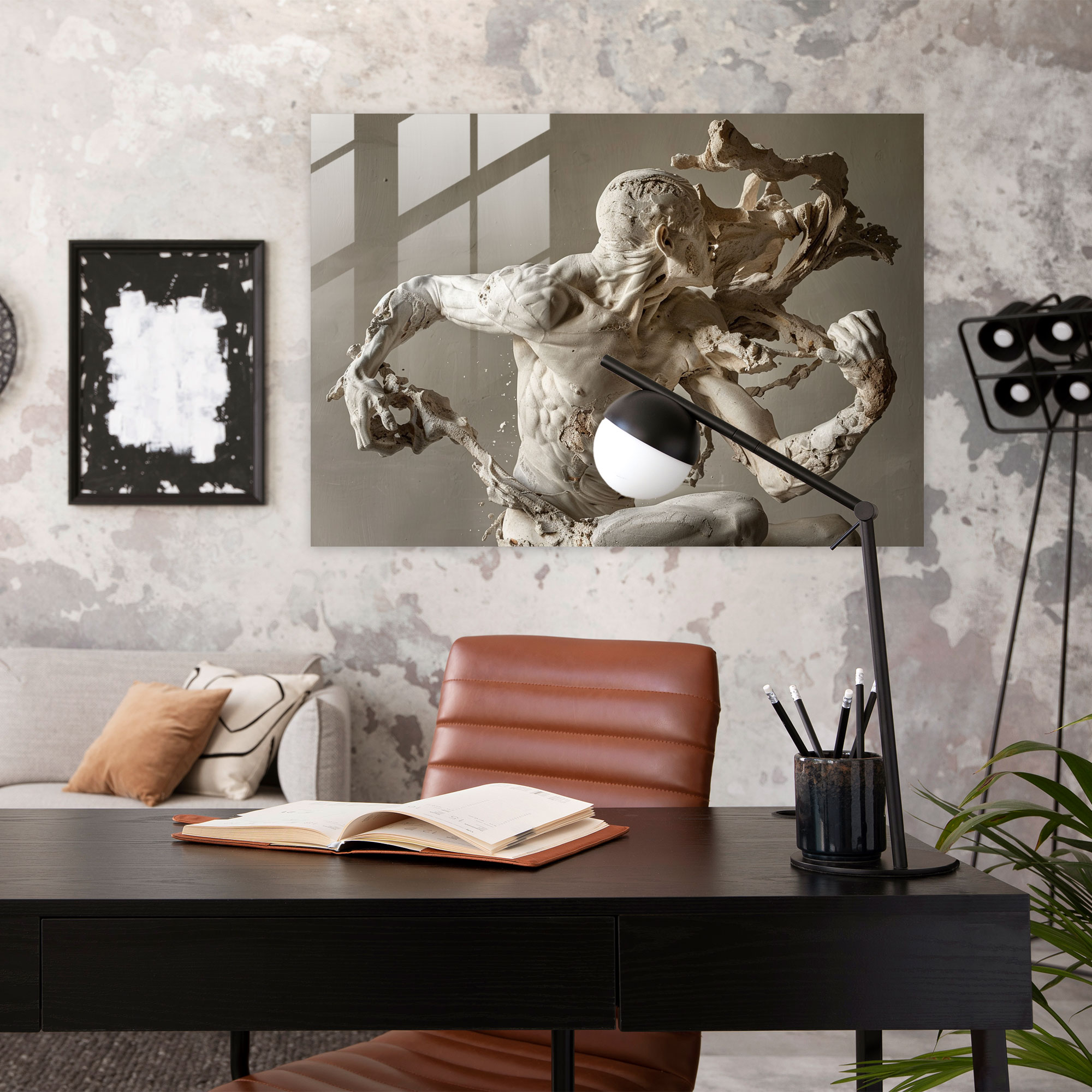 Michelangelo Glass Print - Intricate Sculptures Powerful Figures Glass Wall Art - Michelangelo, Glass Print, Home Decoration, Glass Art