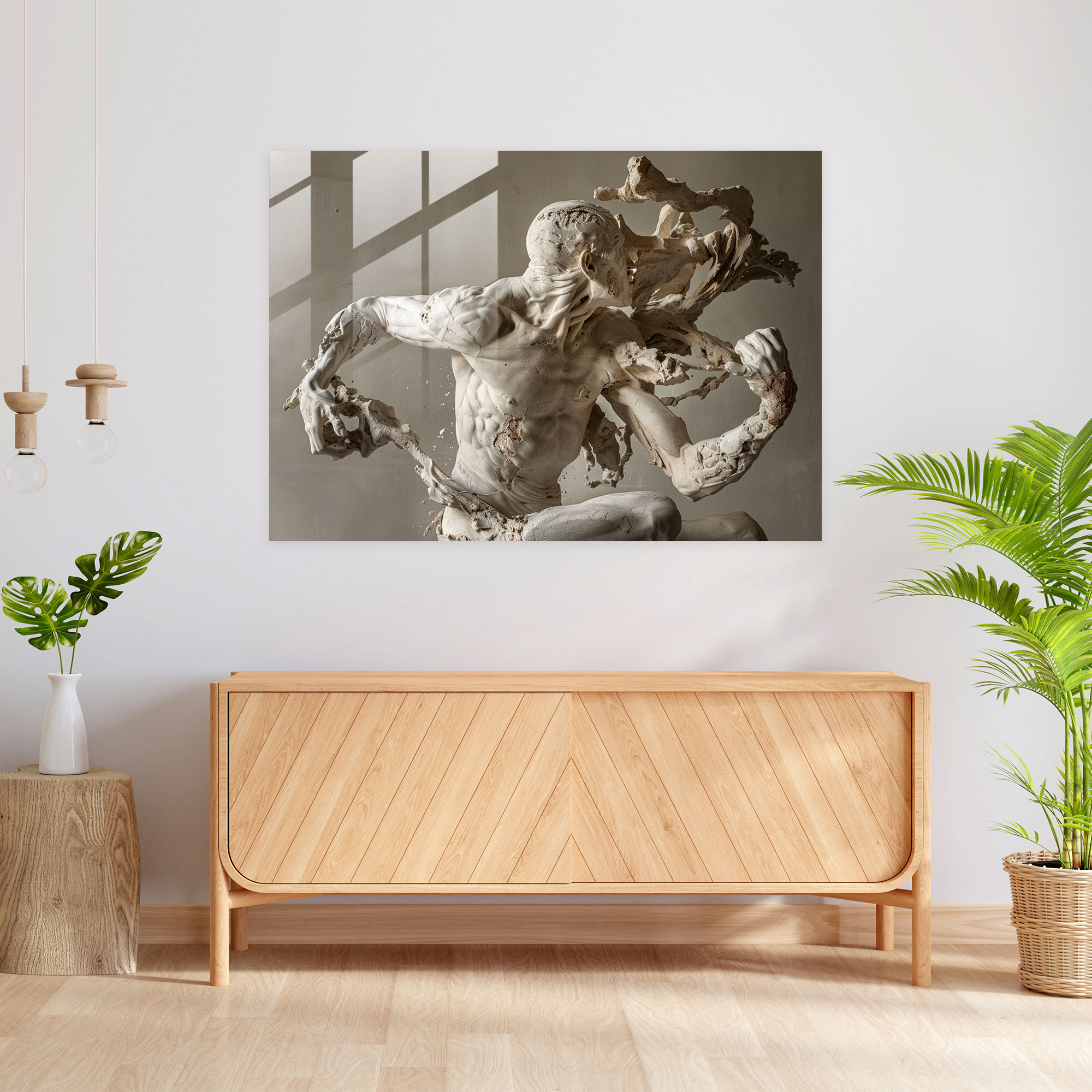 Michelangelo Glass Print - Intricate Sculptures Powerful Figures Glass Wall Art - Michelangelo, Glass Print, Home Decoration, Glass Art