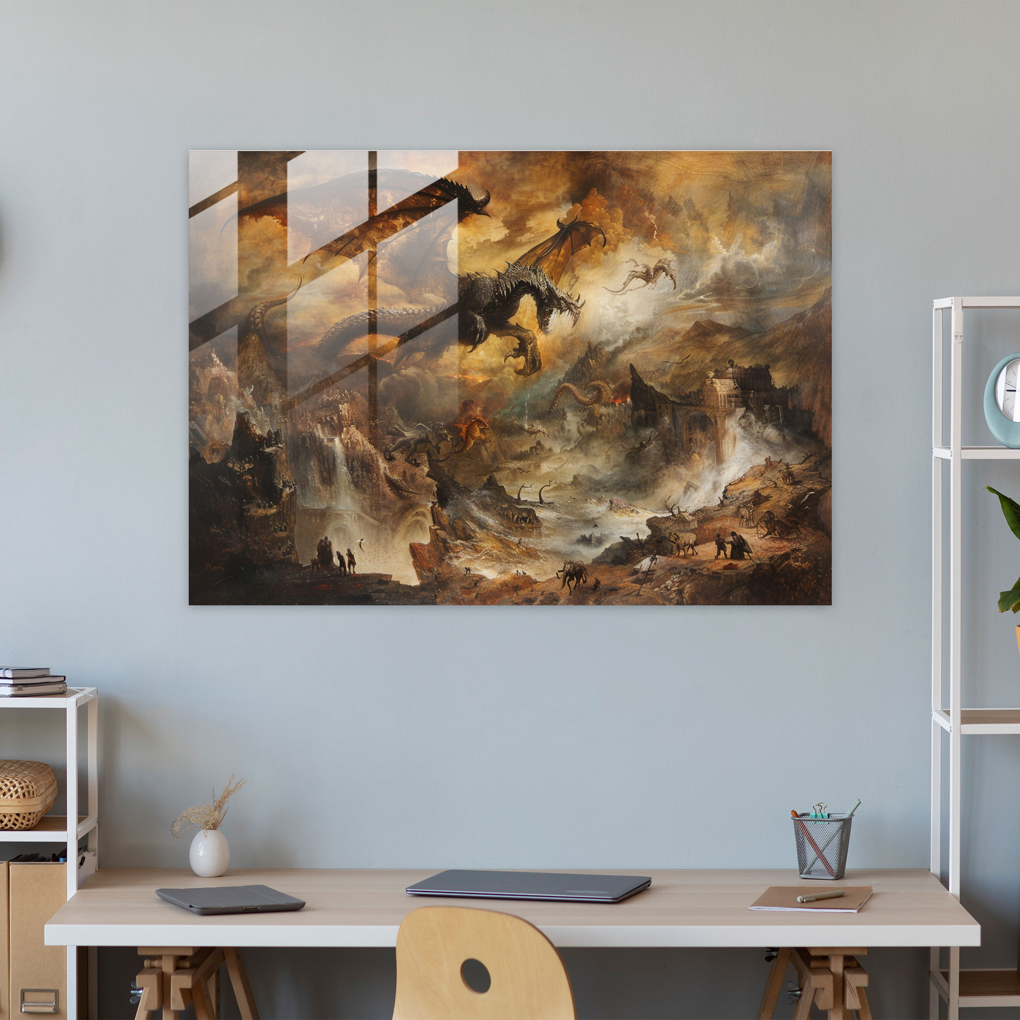 Michelangelo Glass Print - Mythological Scenes Fantastical Creatures Glass Wall Art - Michelangelo, Glass Wall Art, Glass Art, Wall Decoration