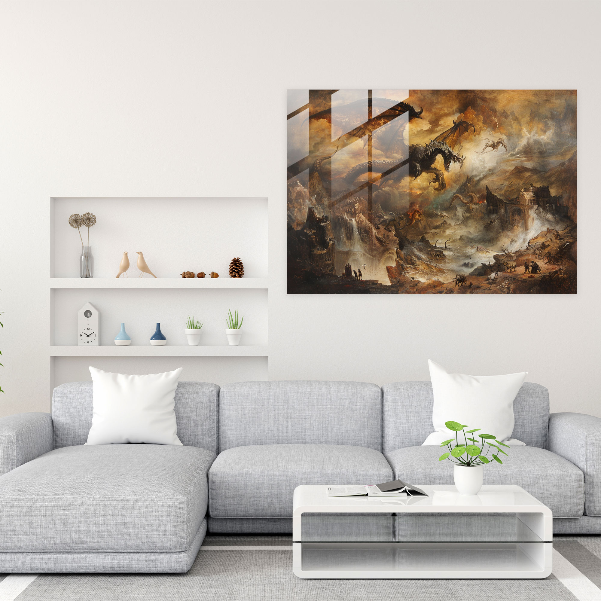 Michelangelo Glass Print - Mythological Scenes Fantastical Creatures Glass Wall Art - Michelangelo, Glass Wall Art, Glass Art, Wall Decoration