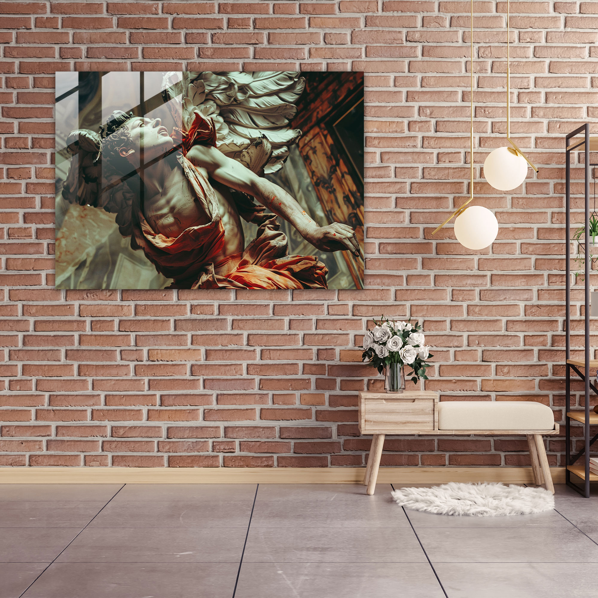 Michelangelo Glass Print - Dramatic Poses Emotional Intensity Glass Wall Art - Michelangelo, Glass Art, Glass Wall Art, Glass Print