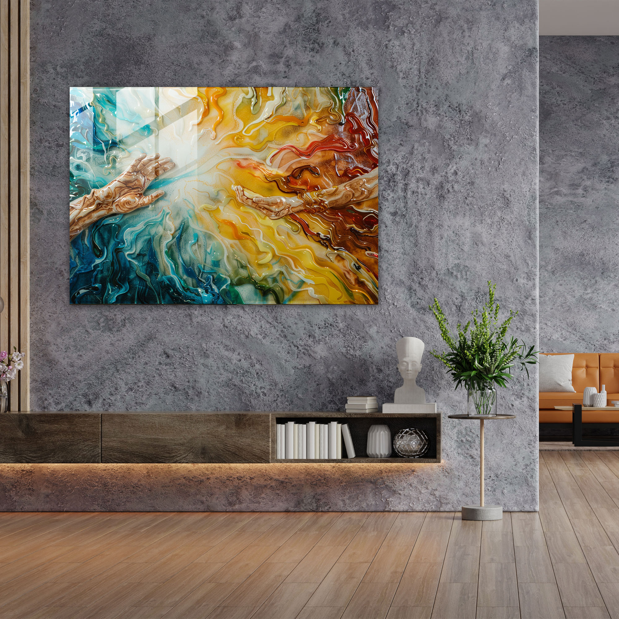 Michelangelo Glass Wall Art - The Creation Of Adam - Michelangelo, Classic Masterpiece, Glass Wall Art, The Creation Of Adam