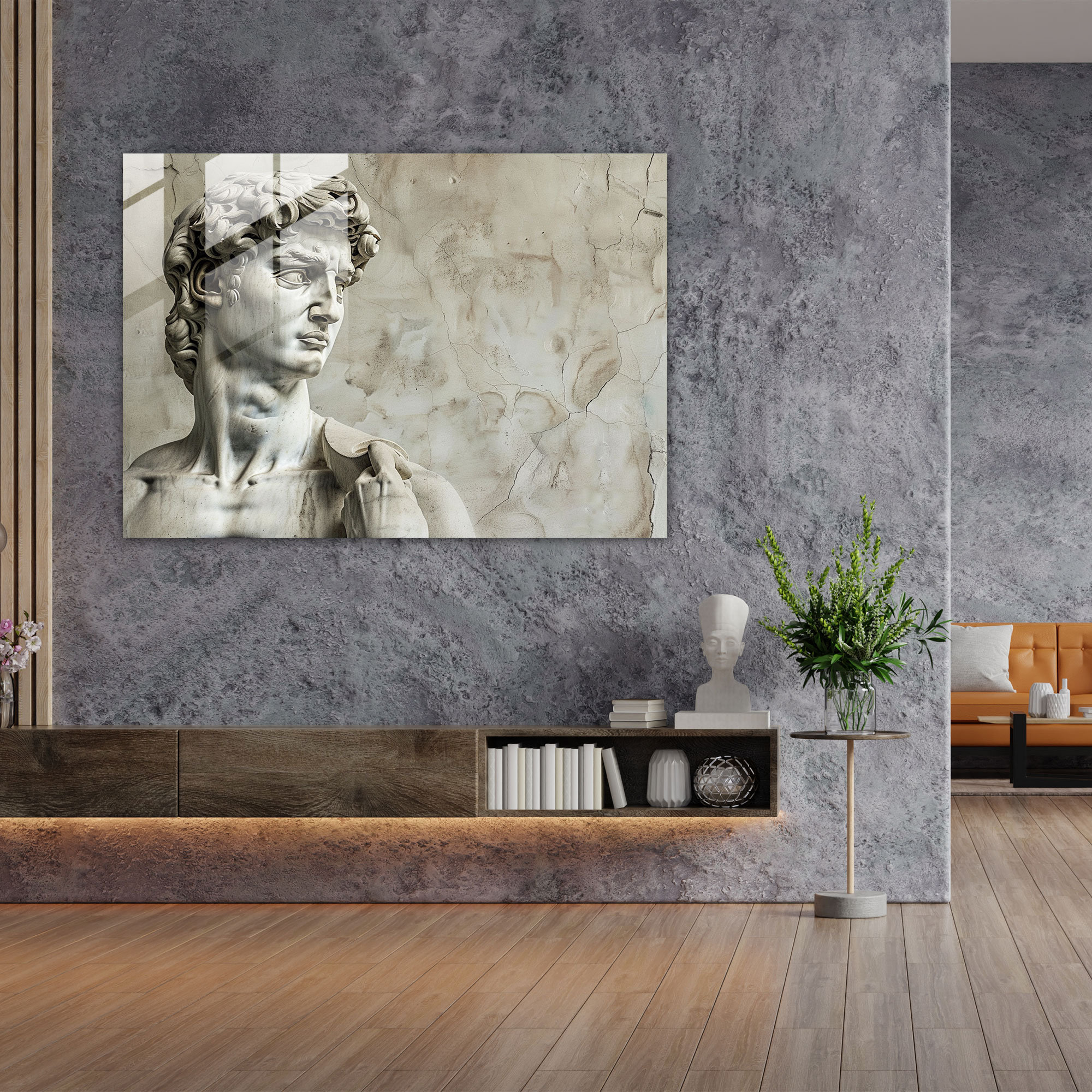 Michelangelo Wall Decoration - David Statue - Michelangelo, Classic Artistry, Drawing, Wall Decoration