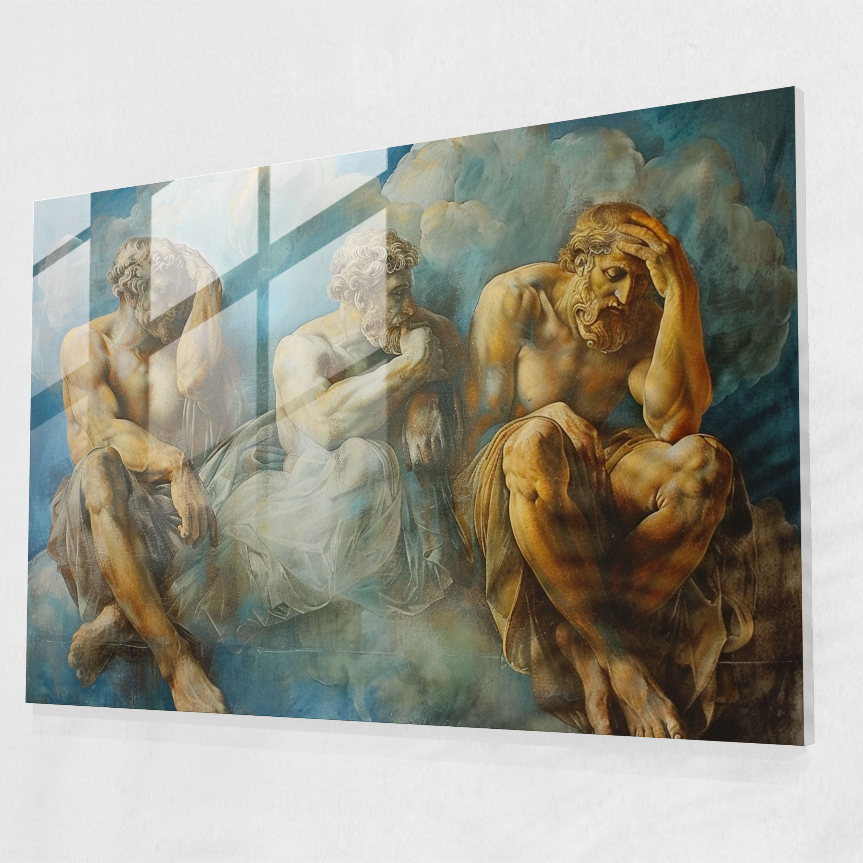 Michelangelo Inspired Glass Print - Michelangelo, Glass Wall Art, Glass Print, Wall Decoration