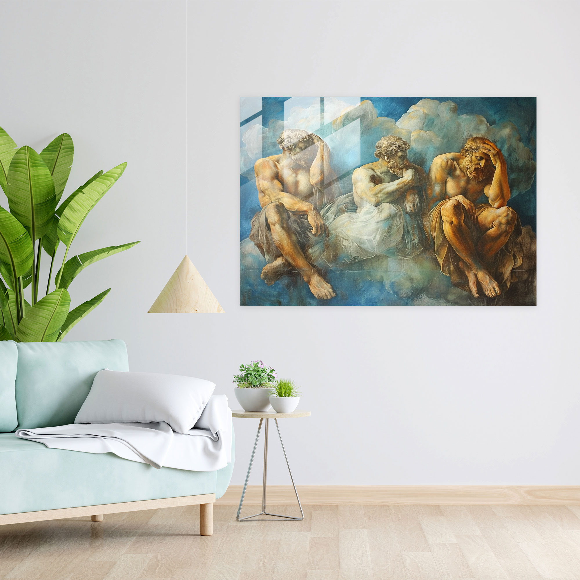 Michelangelo Inspired Glass Print - Michelangelo, Glass Wall Art, Glass Print, Wall Decoration
