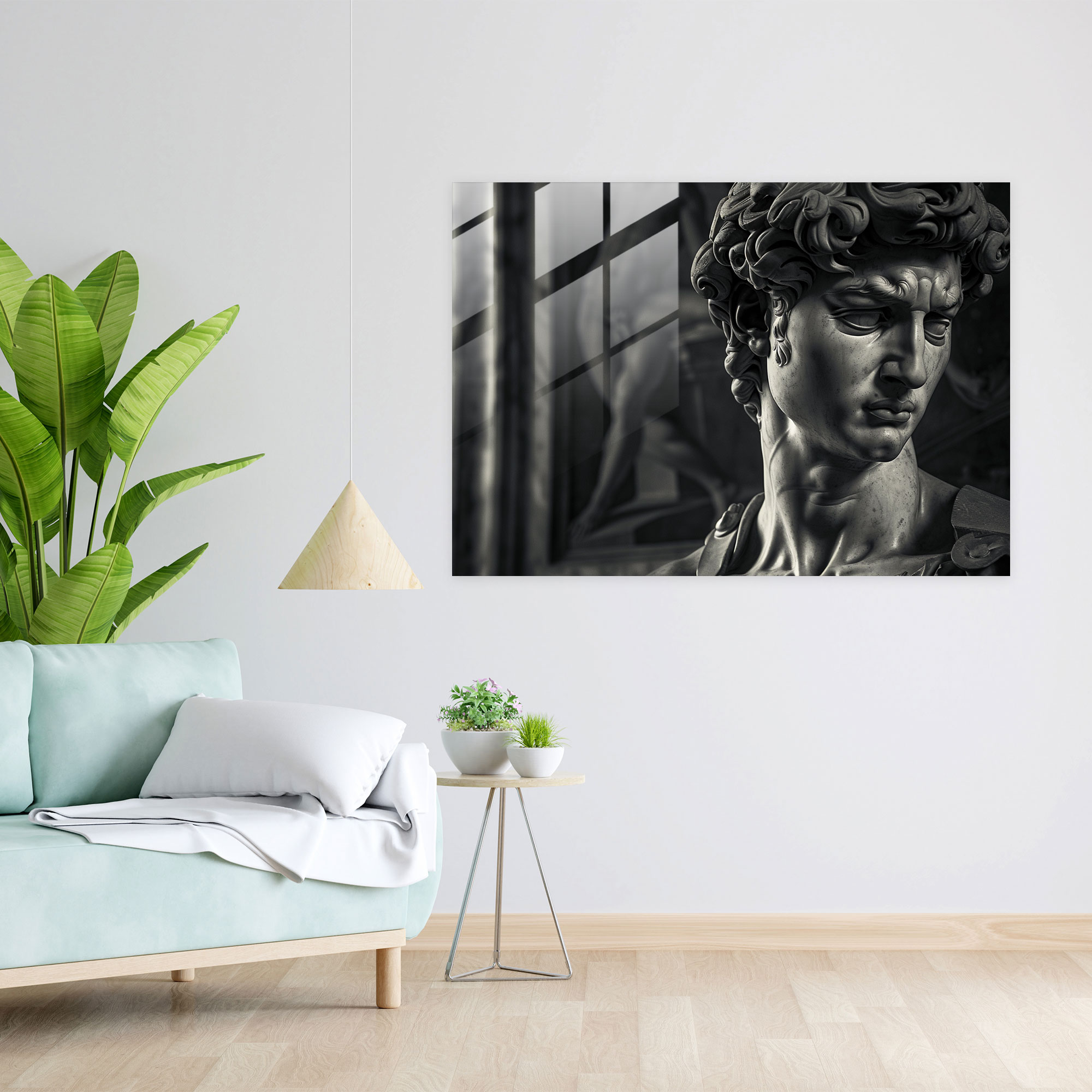 Dramatic Michelangelo Glass Wall Art - Michelangelo, Modern Interior Decor, Michelangelo, Emotional Expressions