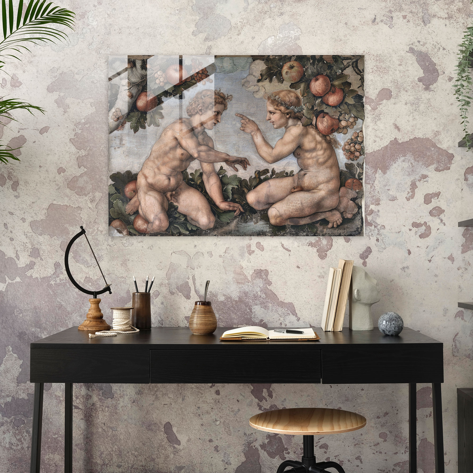 Michelangelo Glass Wall Art - Michelangelo, Modern Art, Wall Decoration, Glass Art