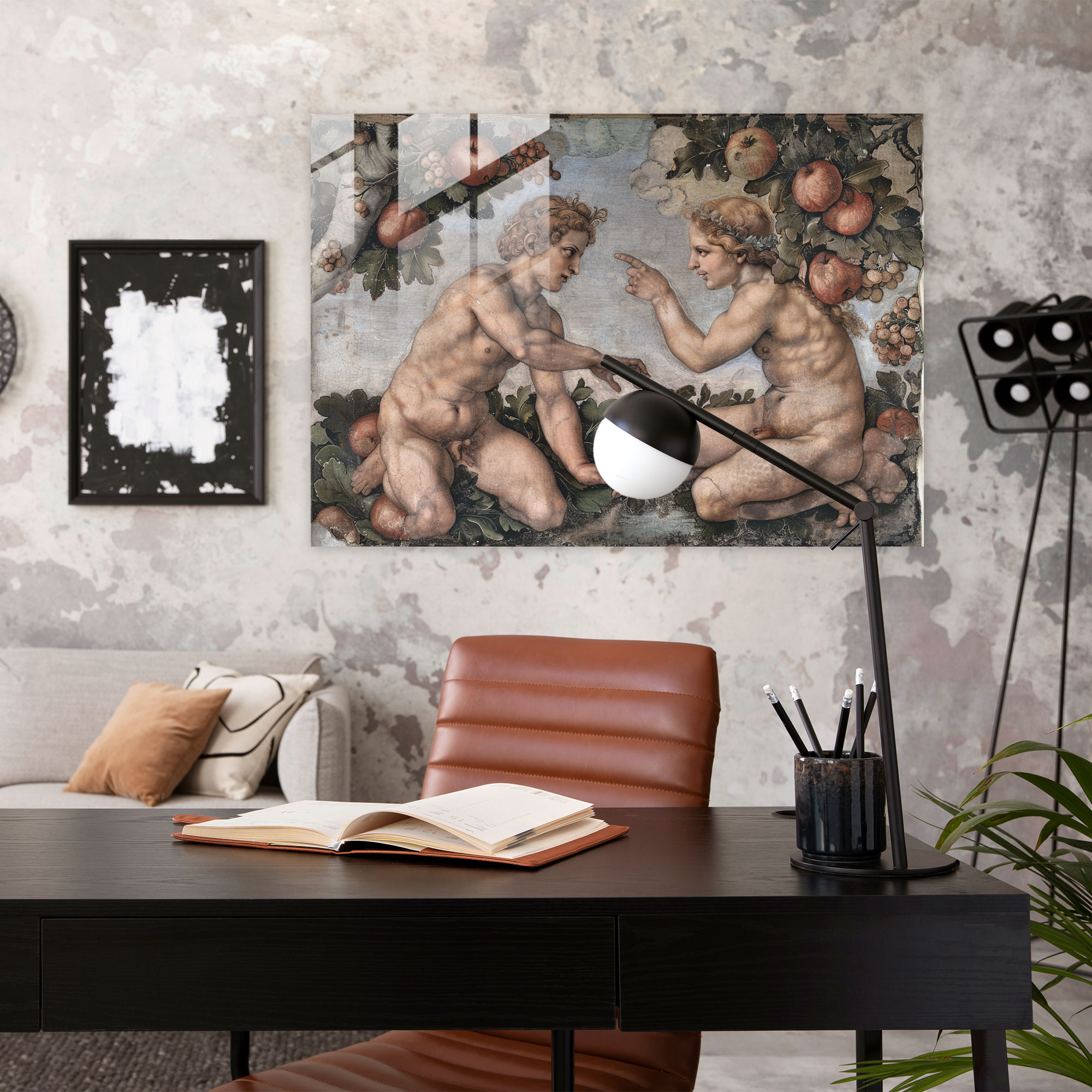 Michelangelo Glass Wall Art - Michelangelo, Modern Art, Wall Decoration, Glass Art