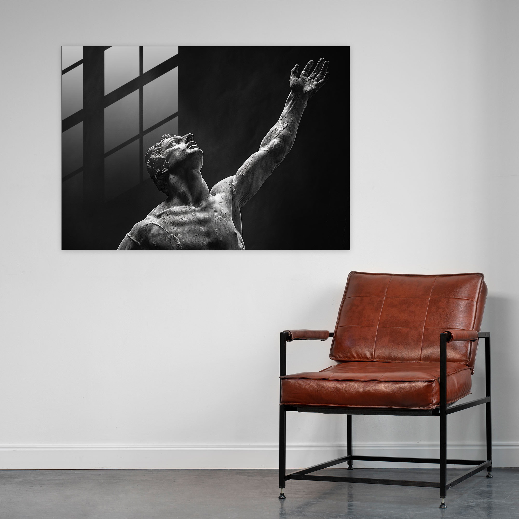 Modern Michelangelo Glass Print - Michelangelo, Wall Decoration, Home Decoration, Michelangelo