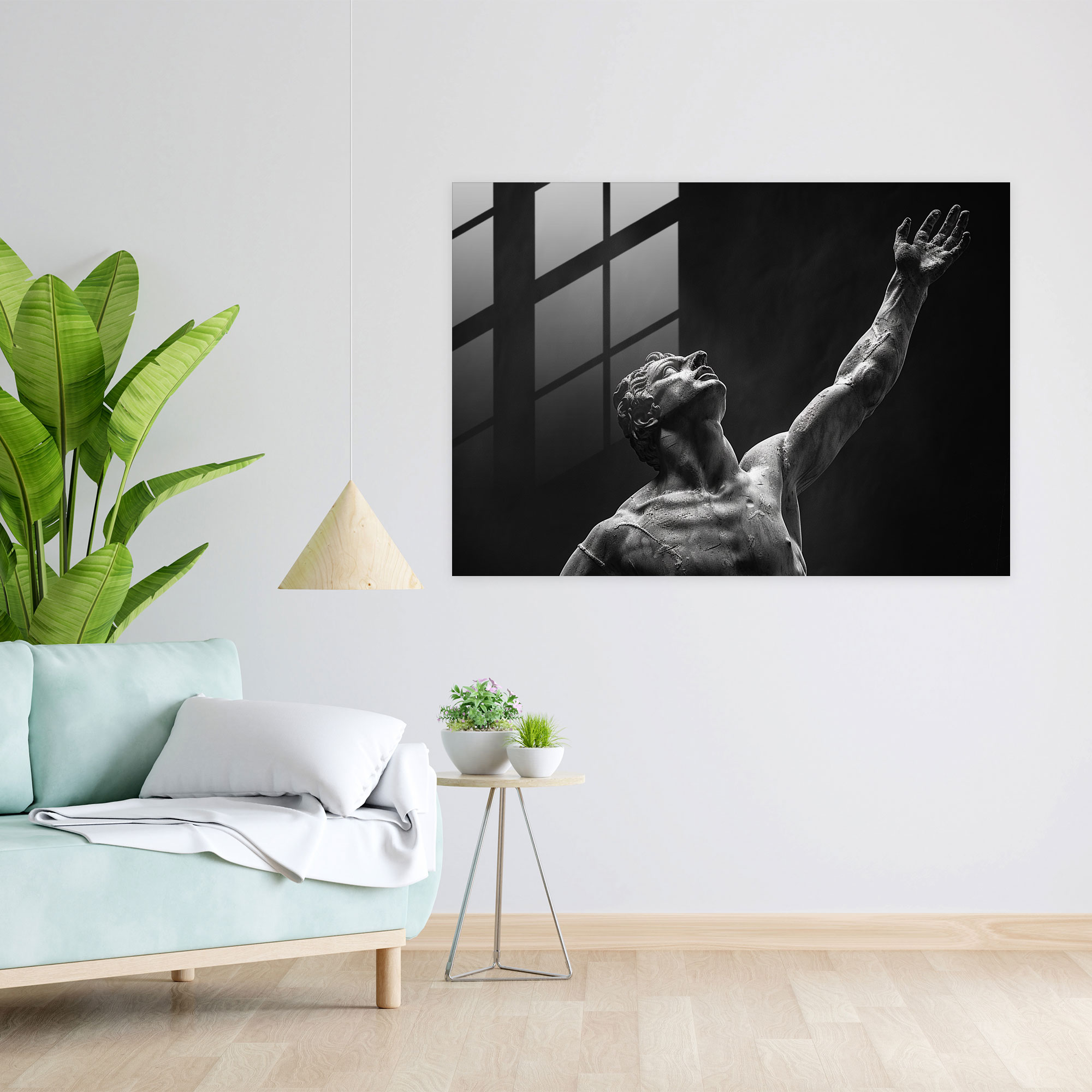 Modern Michelangelo Glass Print - Michelangelo, Wall Decoration, Home Decoration, Michelangelo