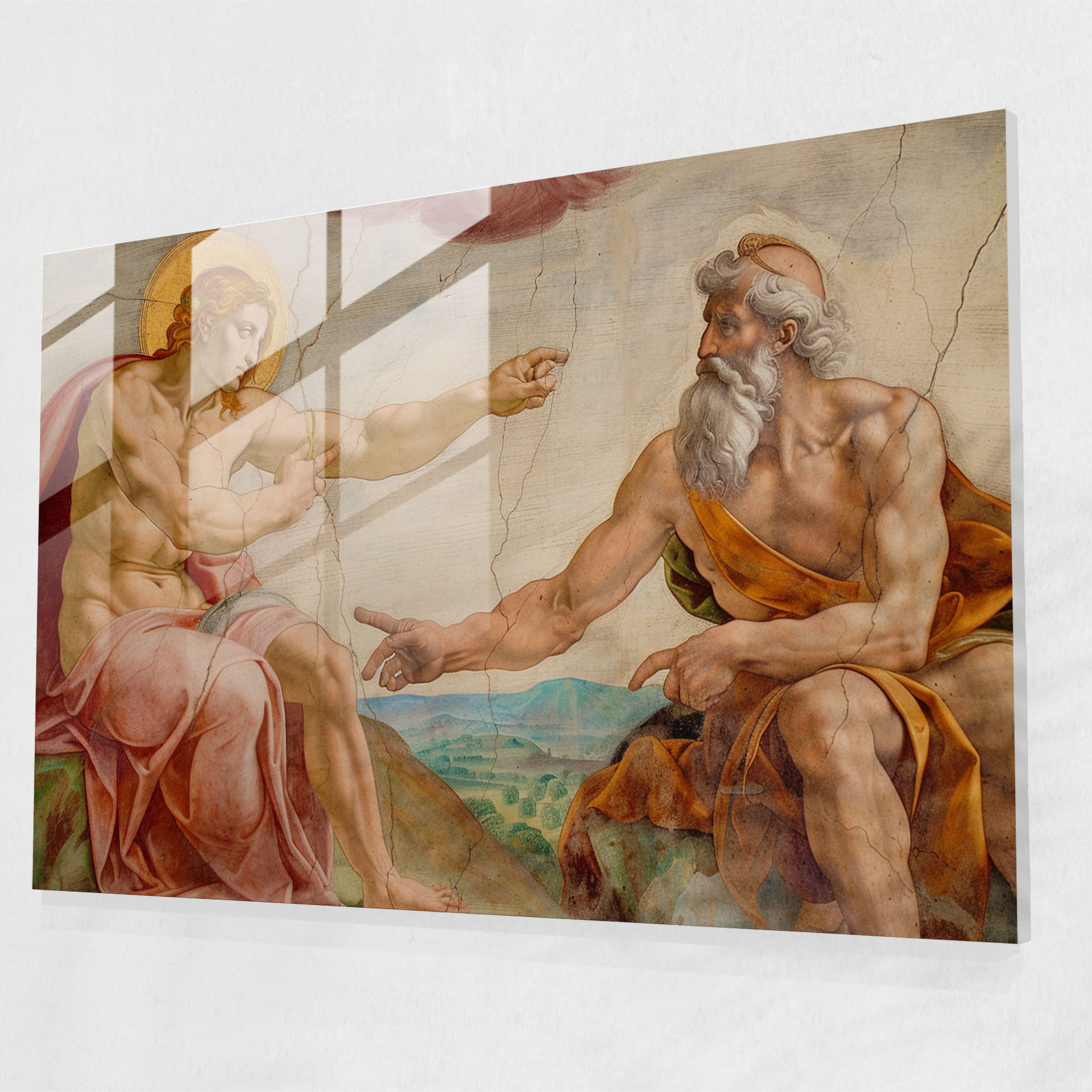 Michelangelo Wall Decoration - Michelangelo, Glass Print, Glass Art, Modern Art