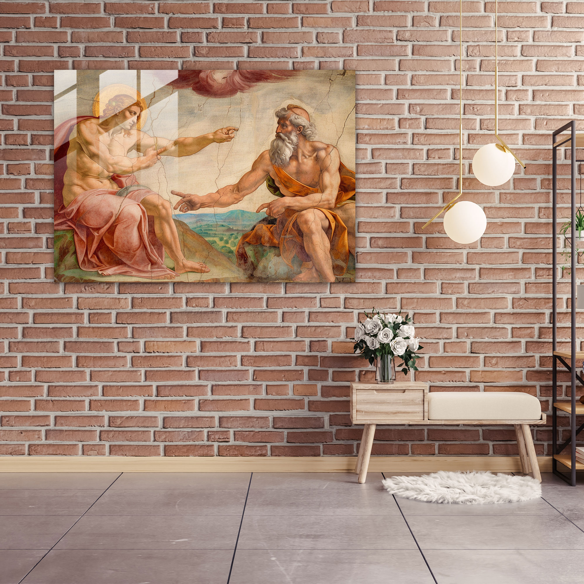 Michelangelo Wall Decoration - Michelangelo, Glass Print, Glass Art, Modern Art