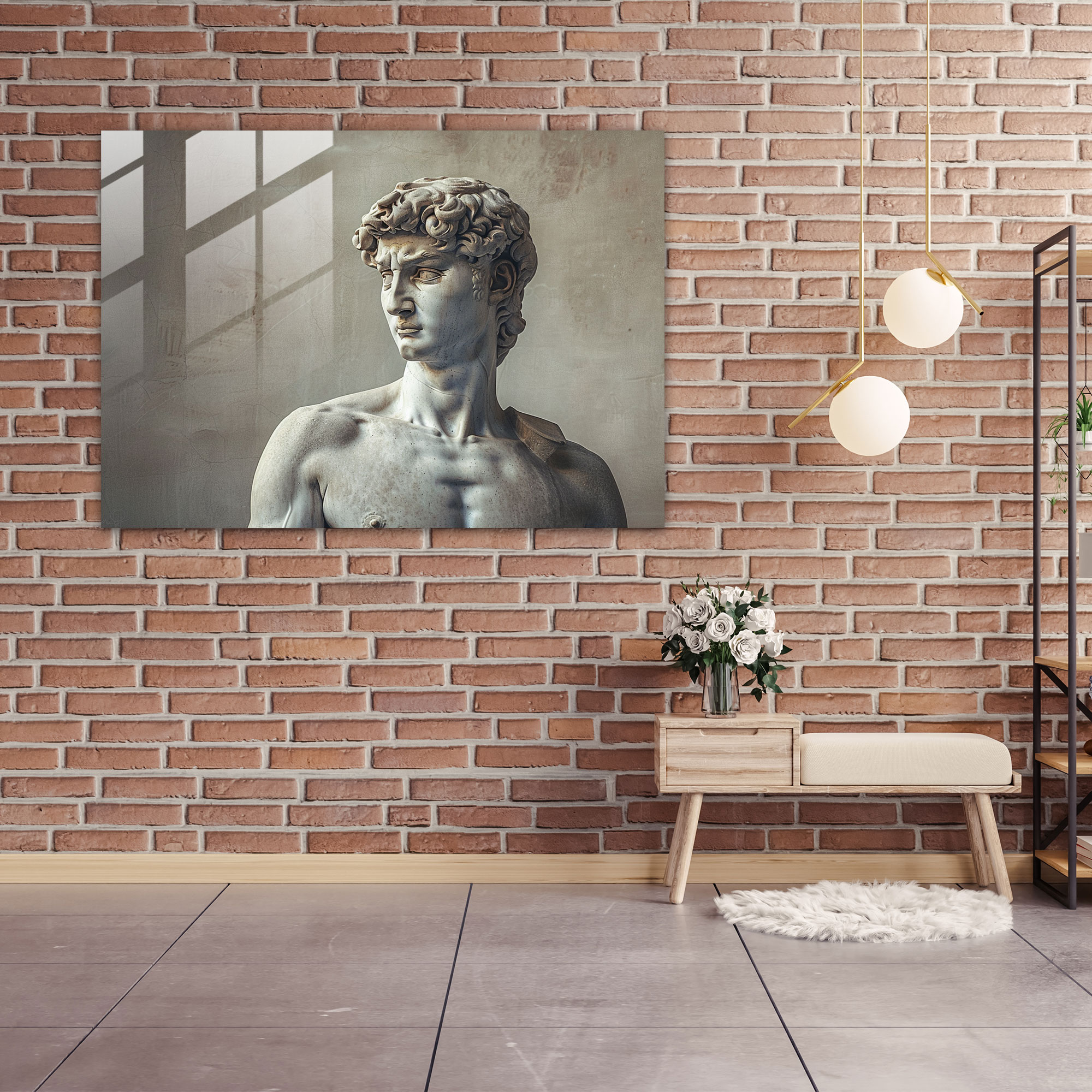 Michelangelo Glass Wall Art: Renaissance Sculpture Of David - Michelangelo, Michelangelo, Home Decoration, Glass Wall Art