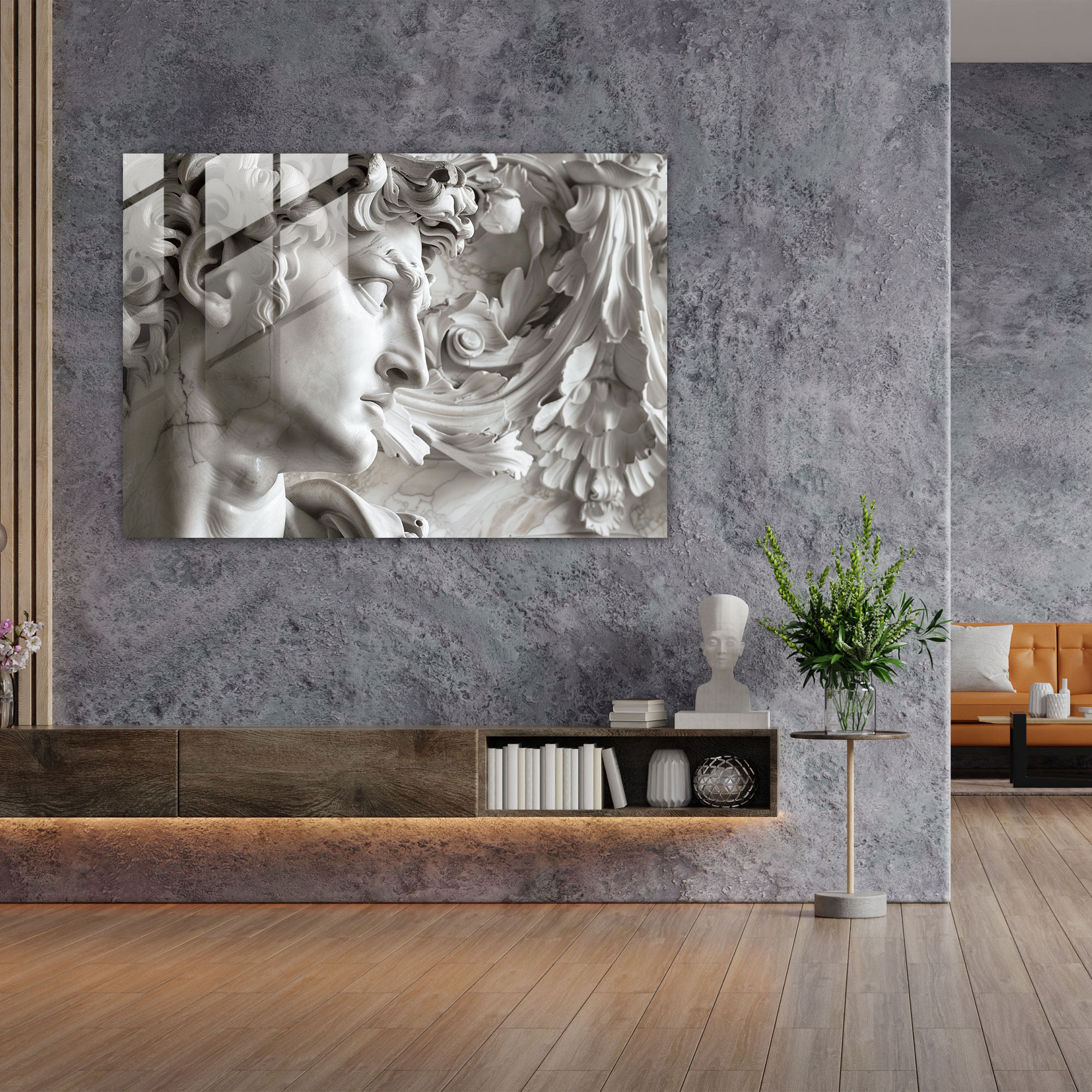 Michelangelo Glass Wall Art - Classic Sculptures - Michelangelo, Home Decoration, Sculptures, Glass Print
