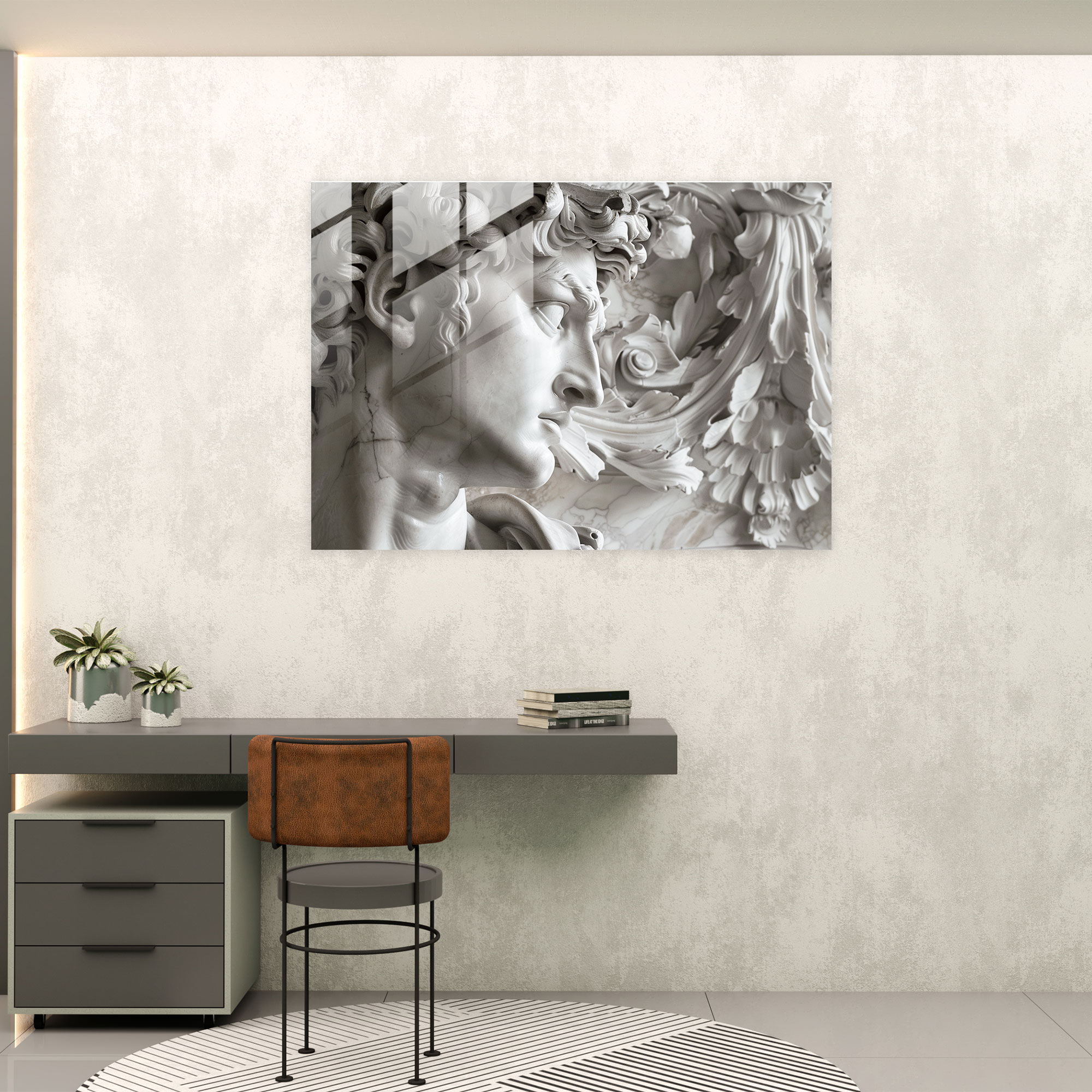 Michelangelo Glass Wall Art - Classic Sculptures - Michelangelo, Home Decoration, Sculptures, Glass Print
