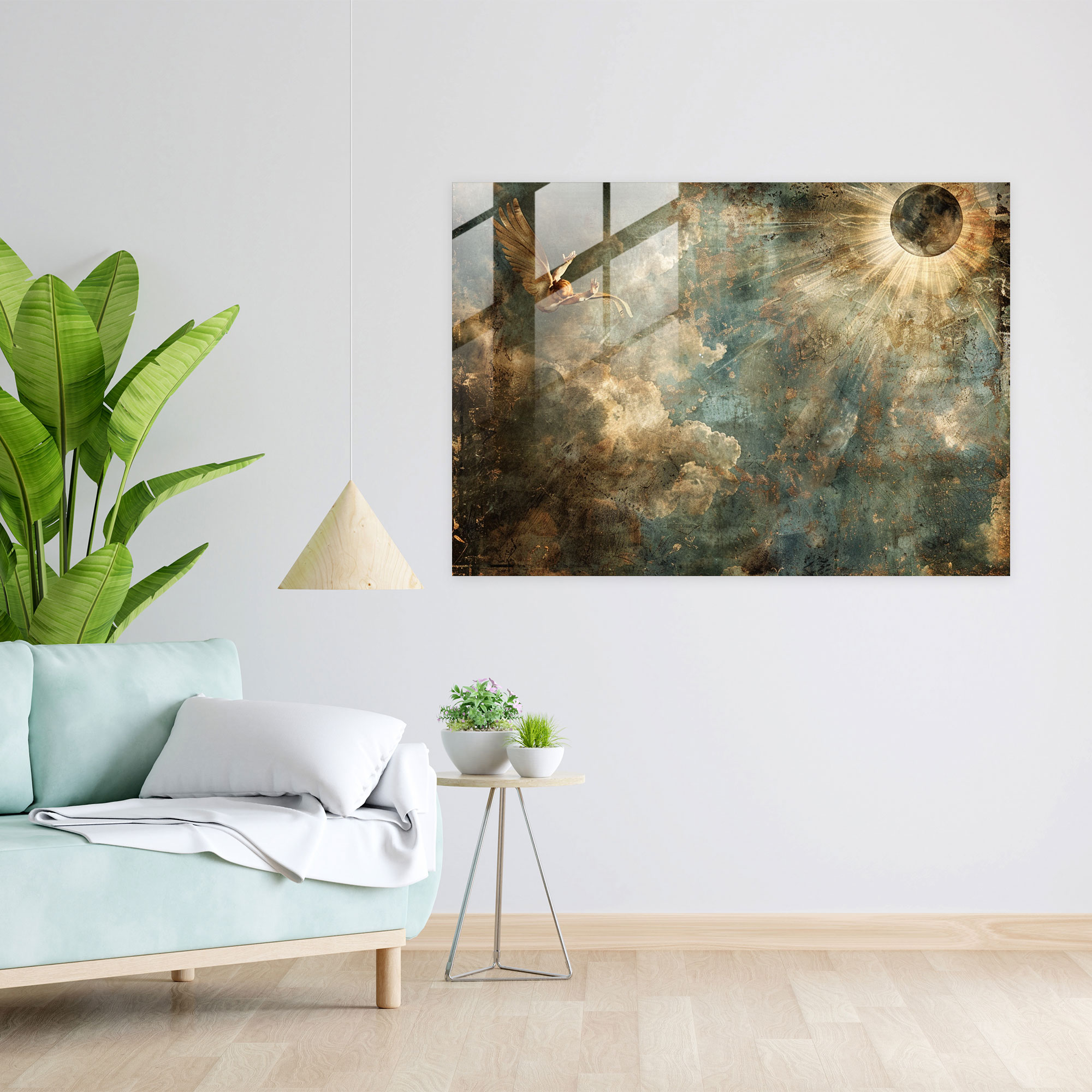 Michelangelo Glass Print - Celestial Imagery - Michelangelo, Celestial, Glass Art, Glass Wall Art