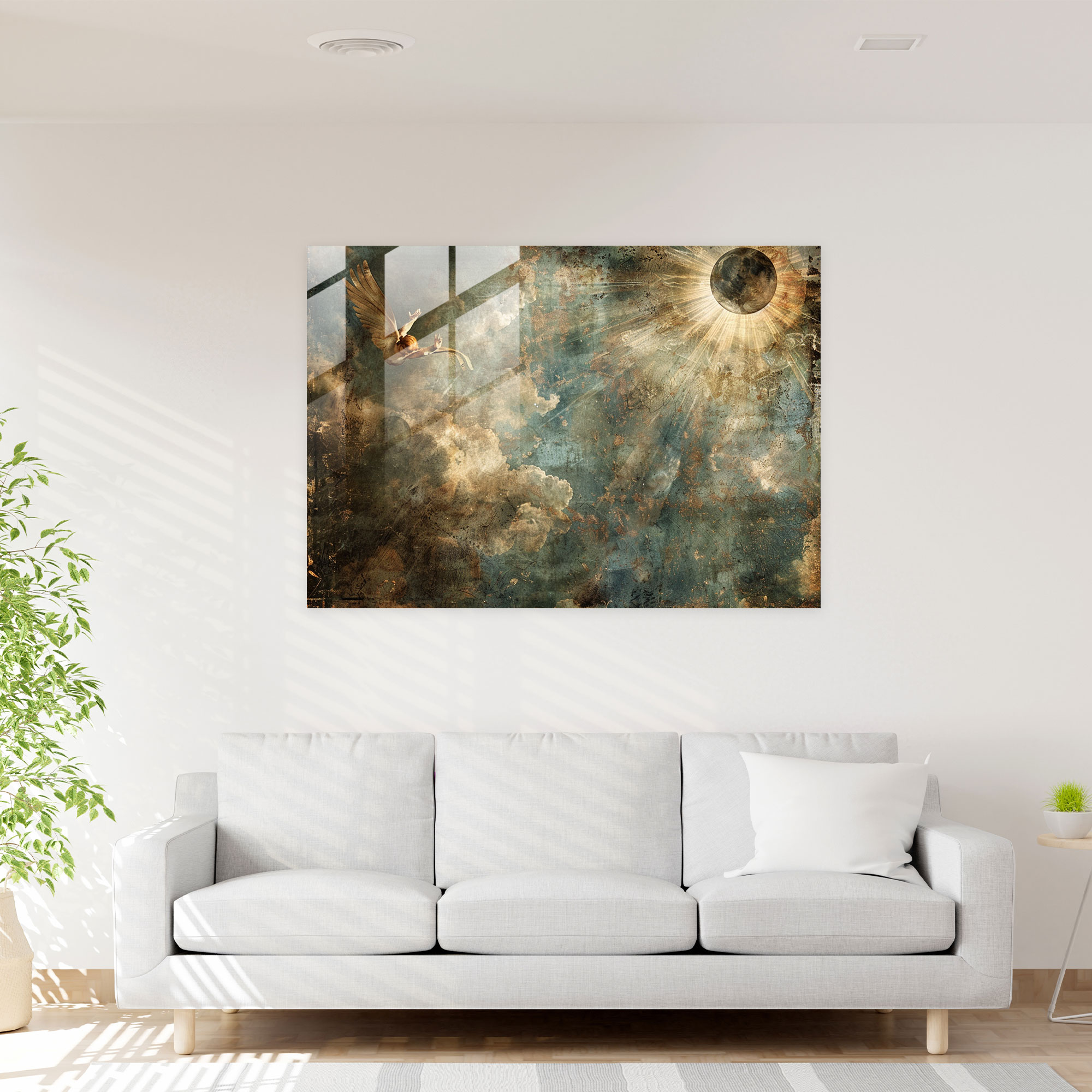 Michelangelo Glass Print - Celestial Imagery - Michelangelo, Celestial, Glass Art, Glass Wall Art