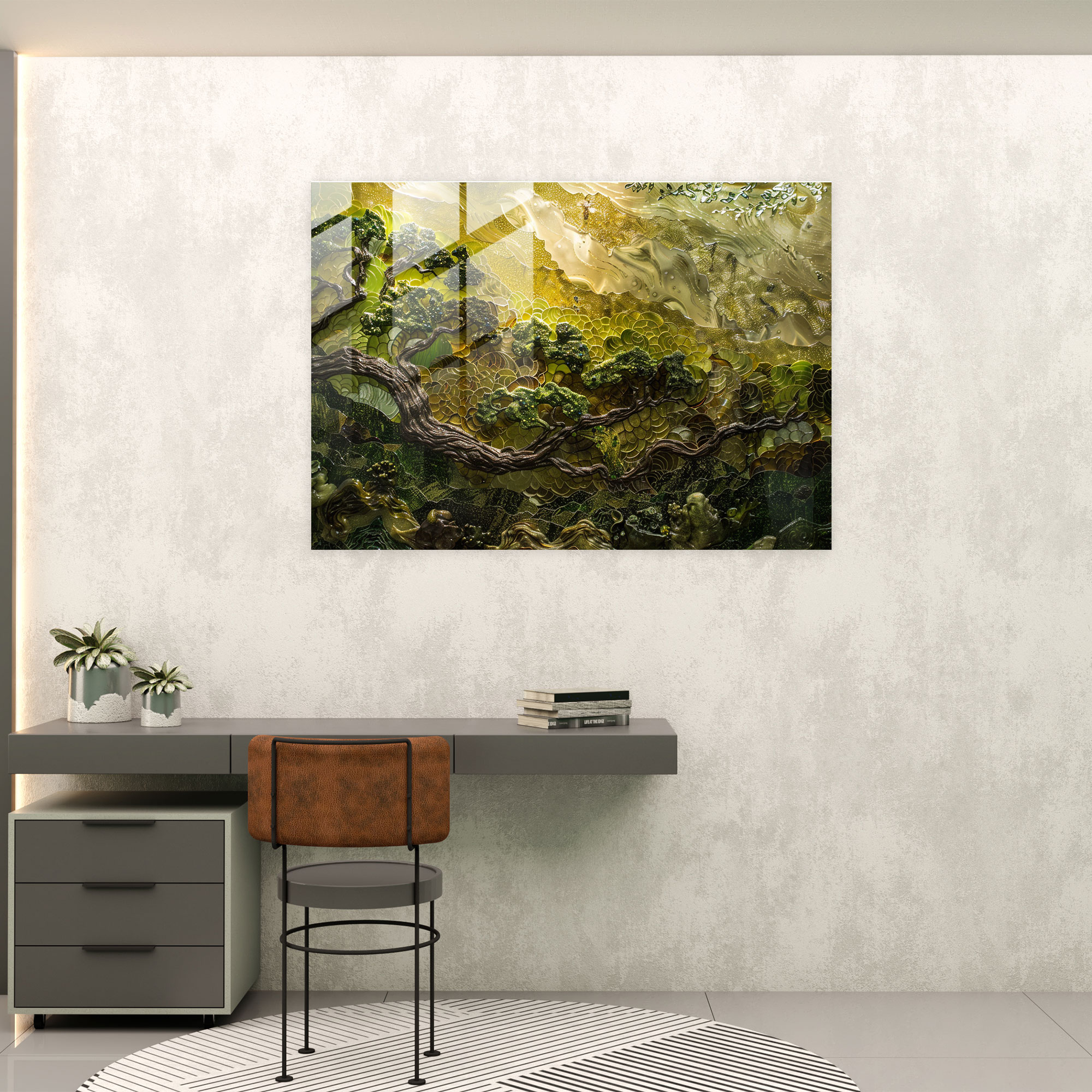 Michelangelo Glass Wall Art - Nature Elements - Michelangelo, Nature, Modern Art, Wall Decoration