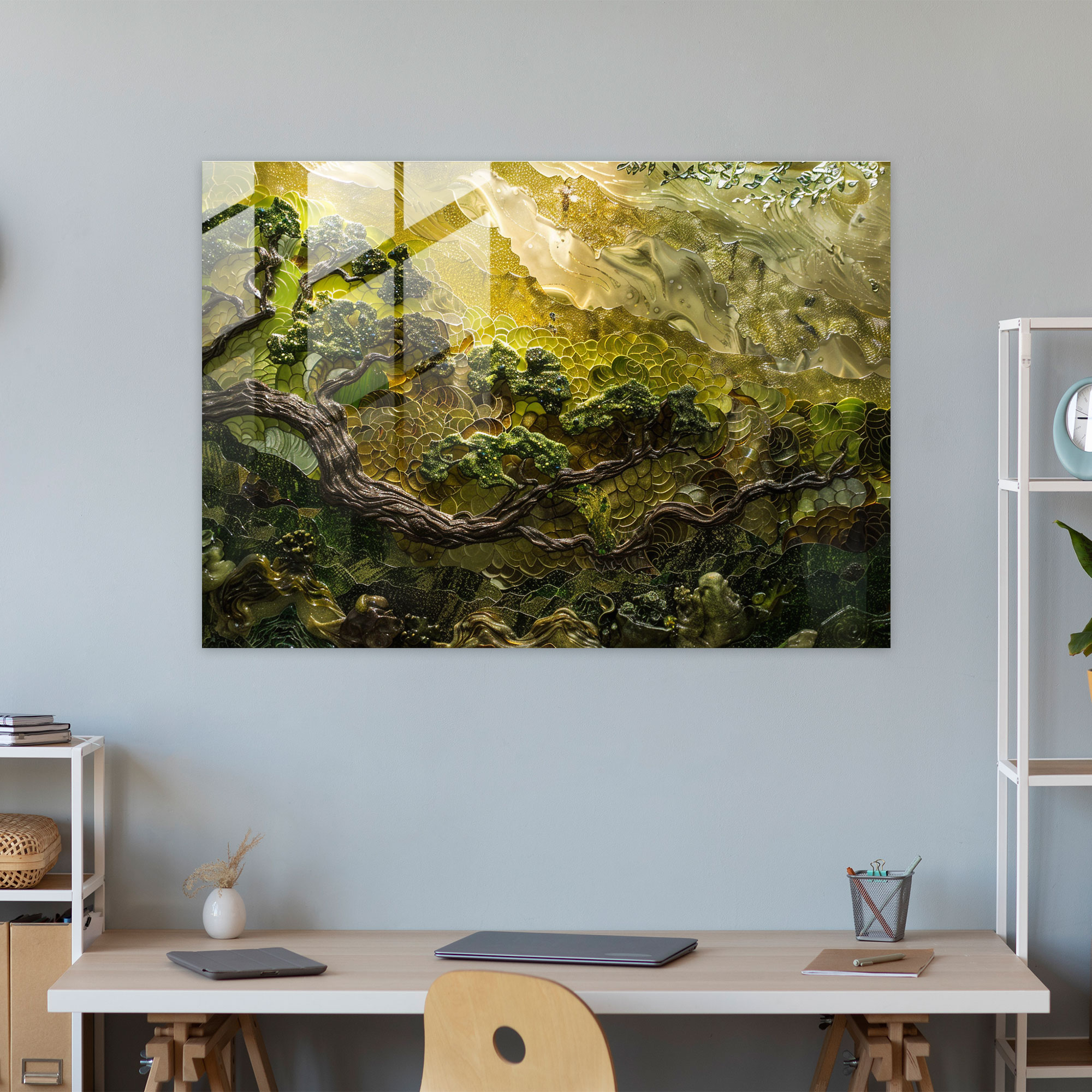 Michelangelo Glass Wall Art - Nature Elements - Michelangelo, Nature, Modern Art, Wall Decoration