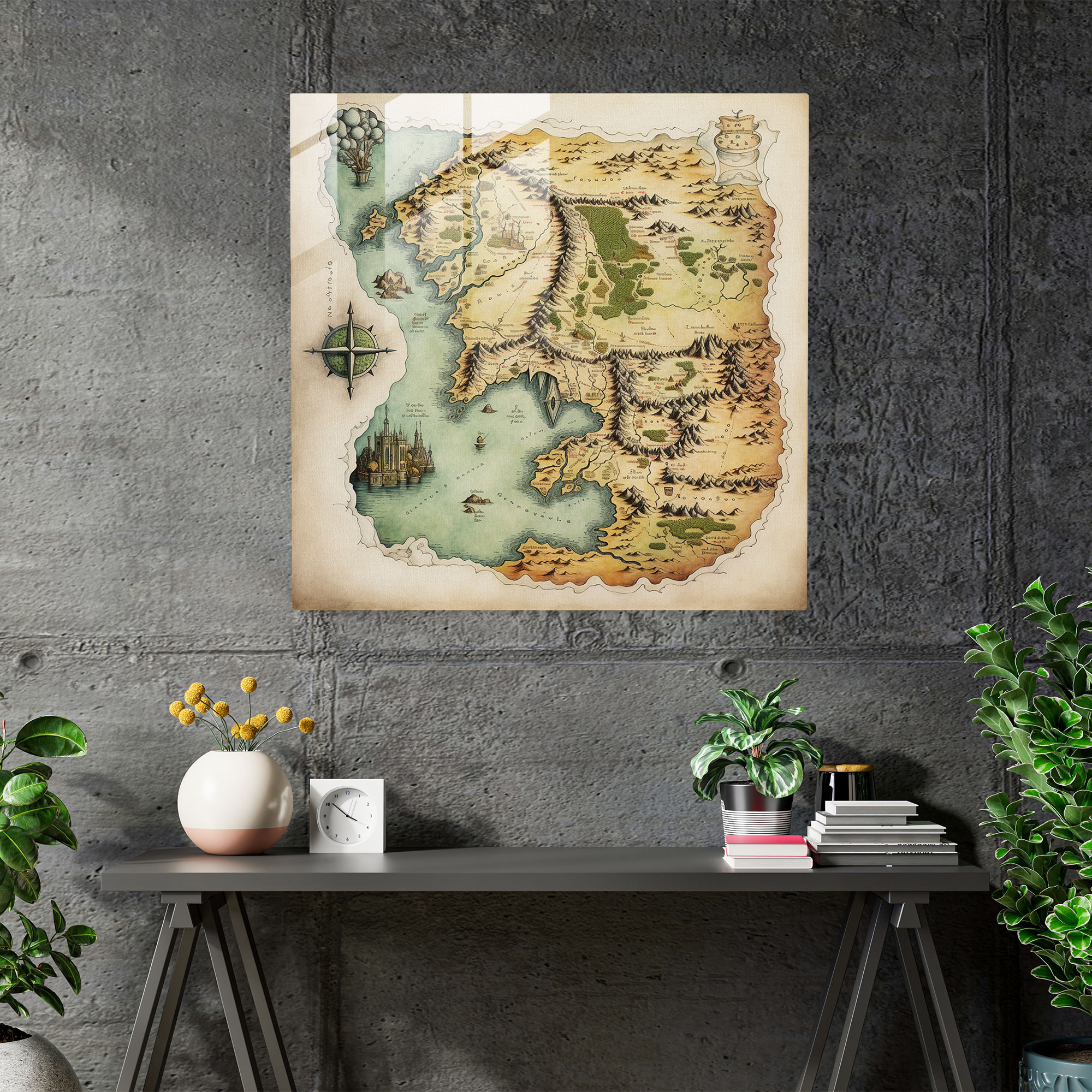 Middle Earth Map Glass Print - Middle Earth, Glass Art, Glass Wall Art, Middle Earth