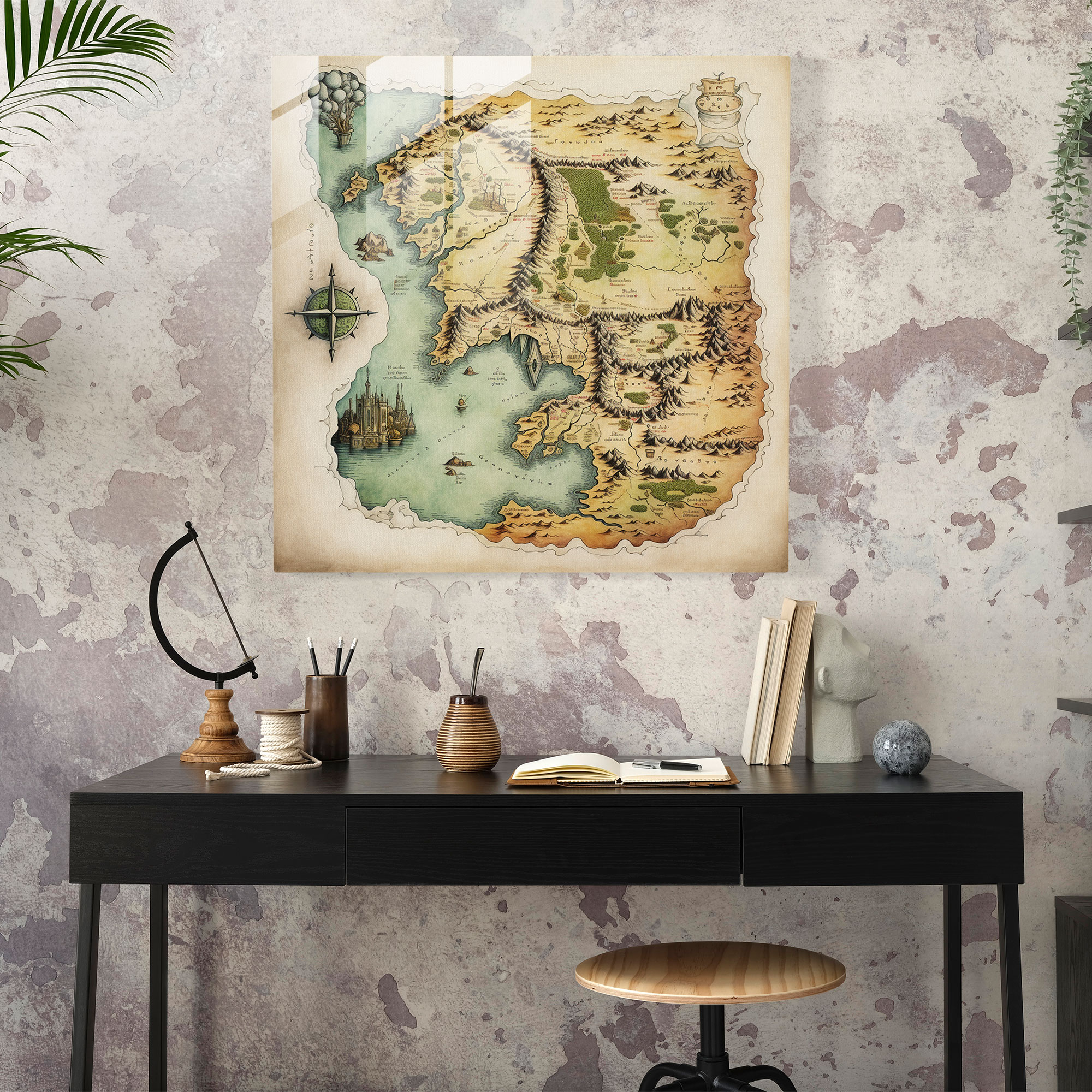 Middle Earth Map Glass Print - Middle Earth, Glass Art, Glass Wall Art, Middle Earth