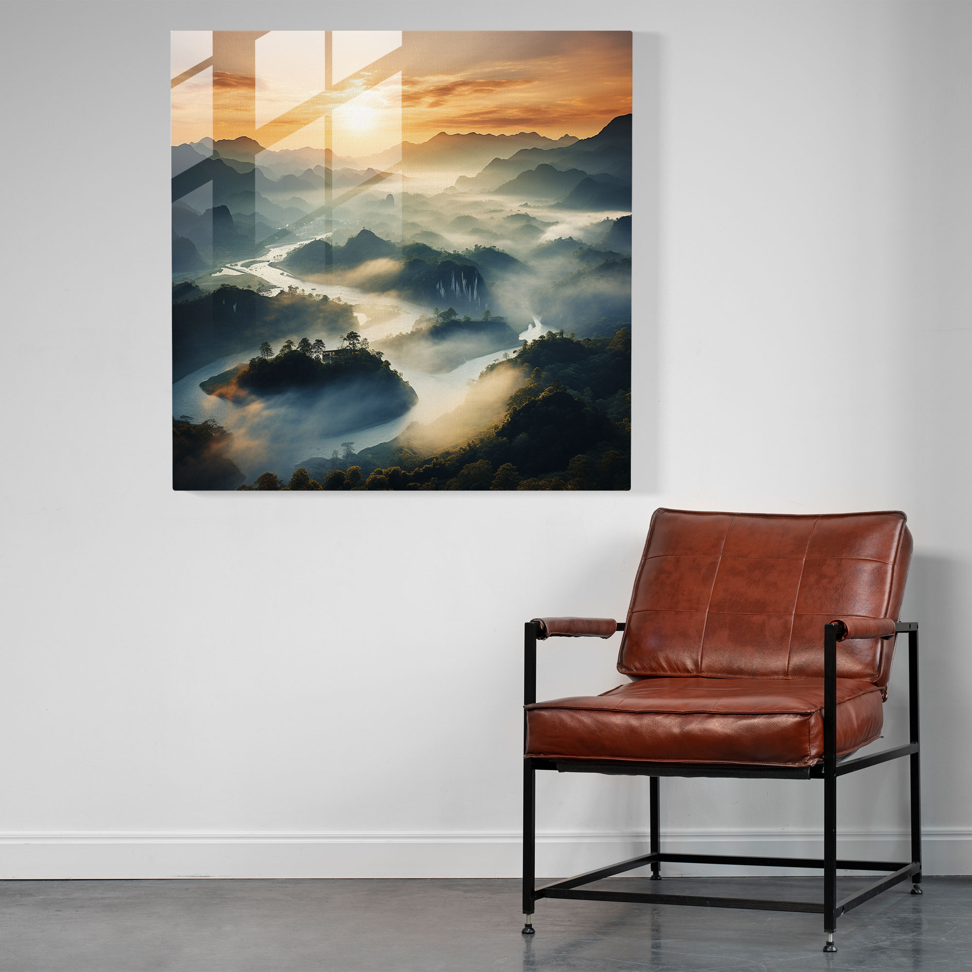Misty Mountains Glass Print - Middle Earth, Sunrise, Awe-Inspiring, Misty Mountains