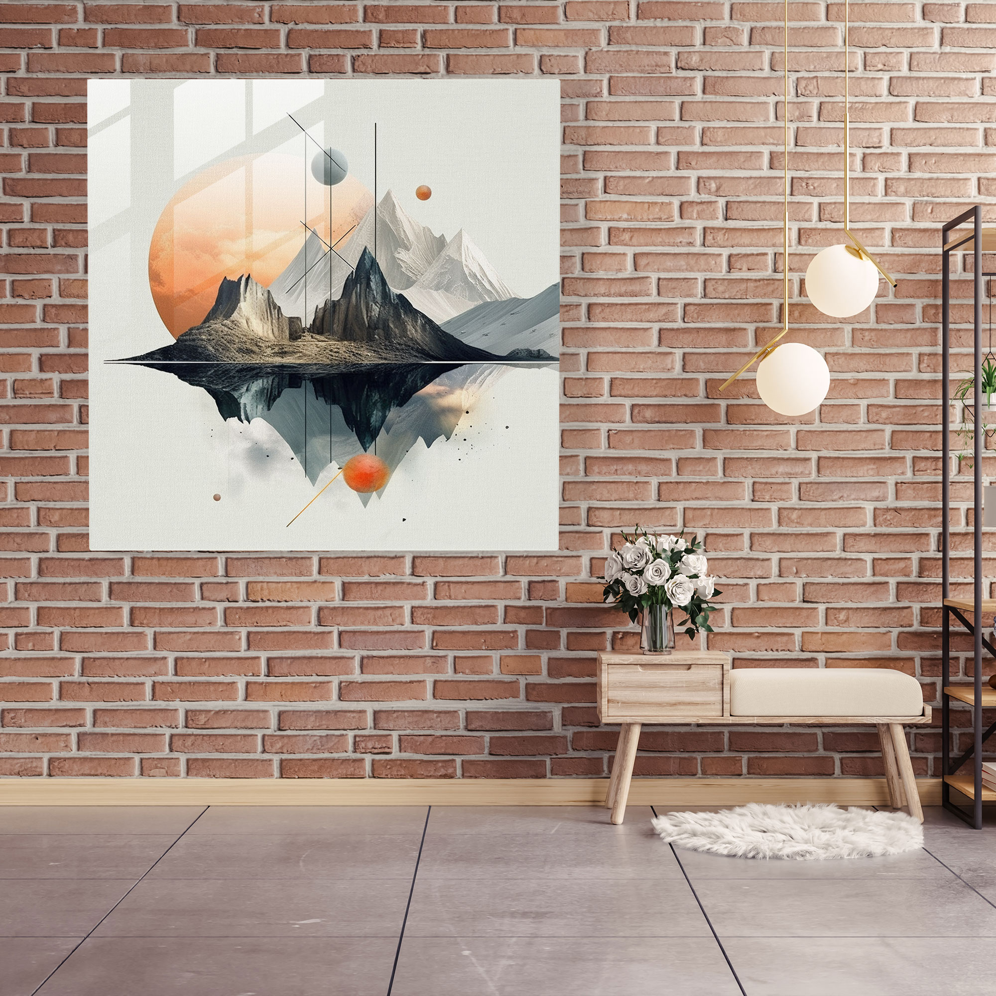 Middle Earth Glass Wall Art - Geometric Landscapes - Middle Earth, Glass Art, Wall Decoration, Home Decoration