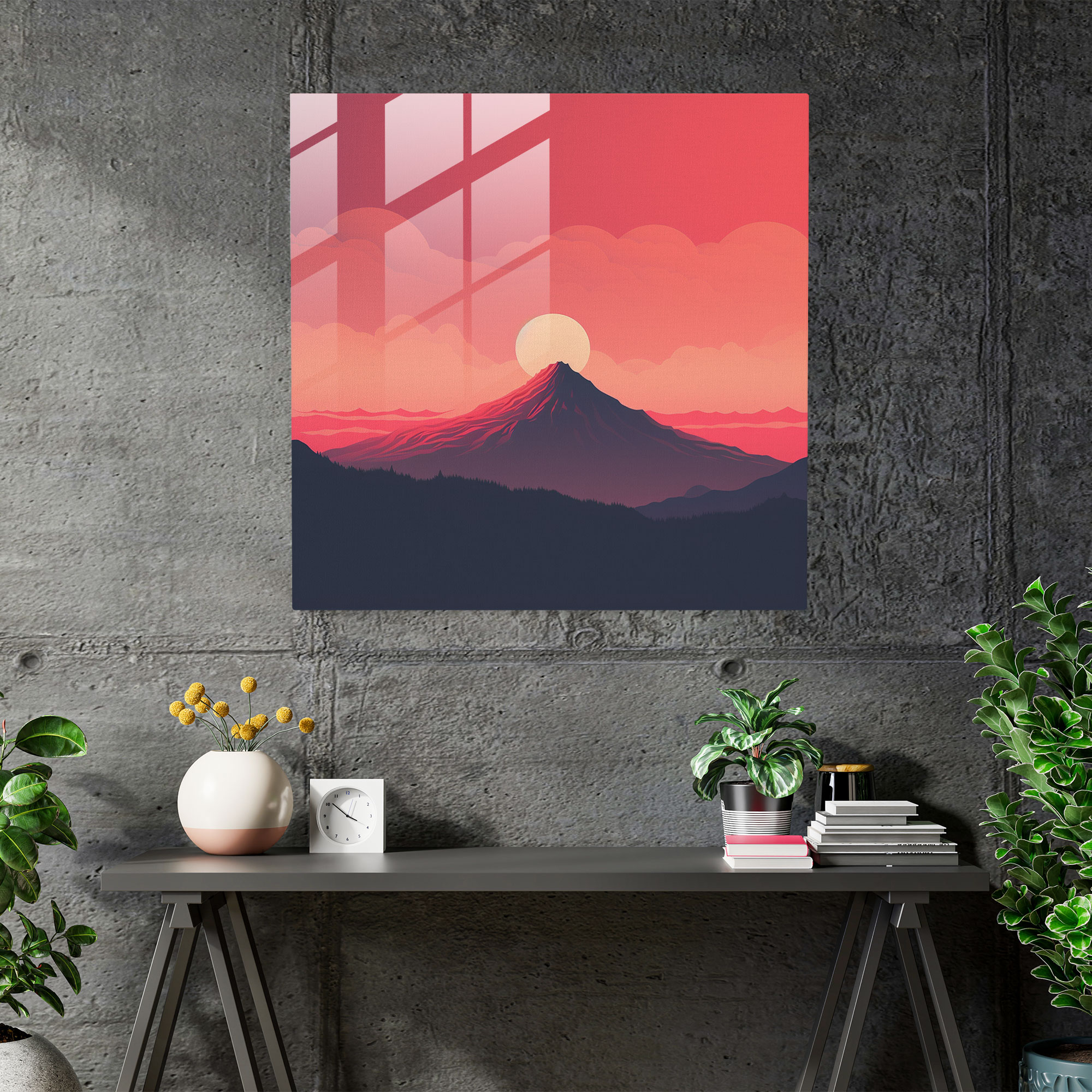 Middle Earth Glass Wall Art - Serene Sunset - Middle Earth, Glass Wall Art, Wall Decoration, Glass Art
