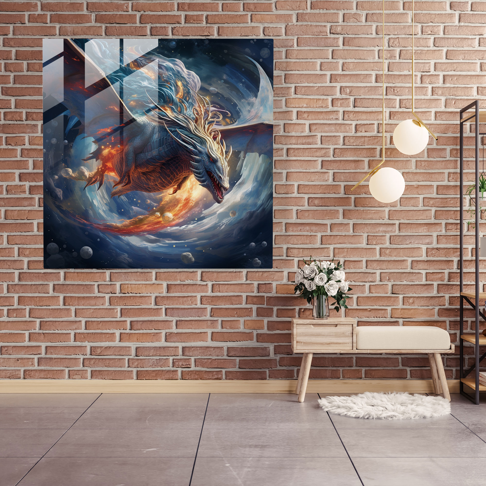 Middle Earth Glass Print - Celestial Soar - Middle Earth, Modern Art, Glass Art, Skies