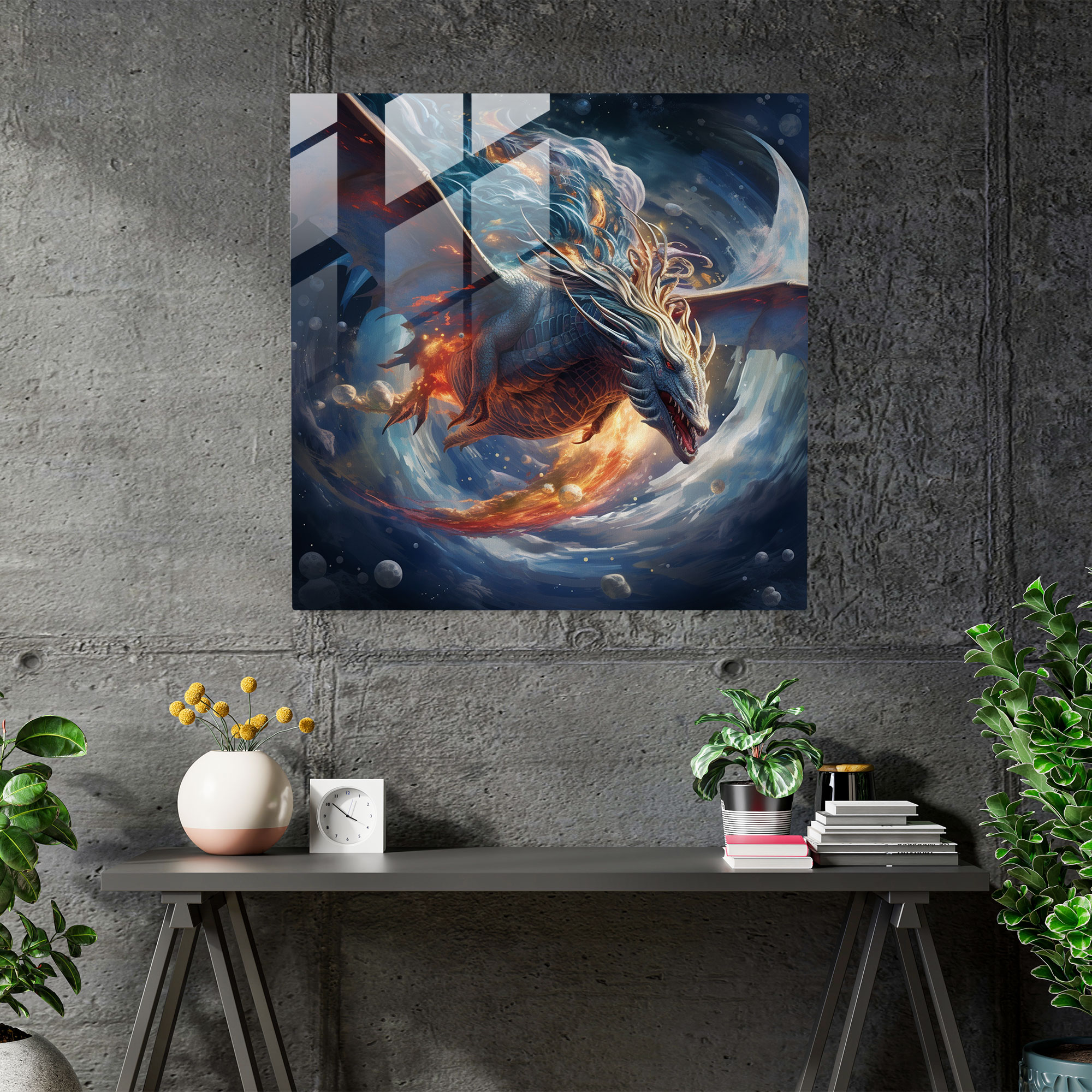 Middle Earth Glass Print - Celestial Soar - Middle Earth, Modern Art, Glass Art, Skies