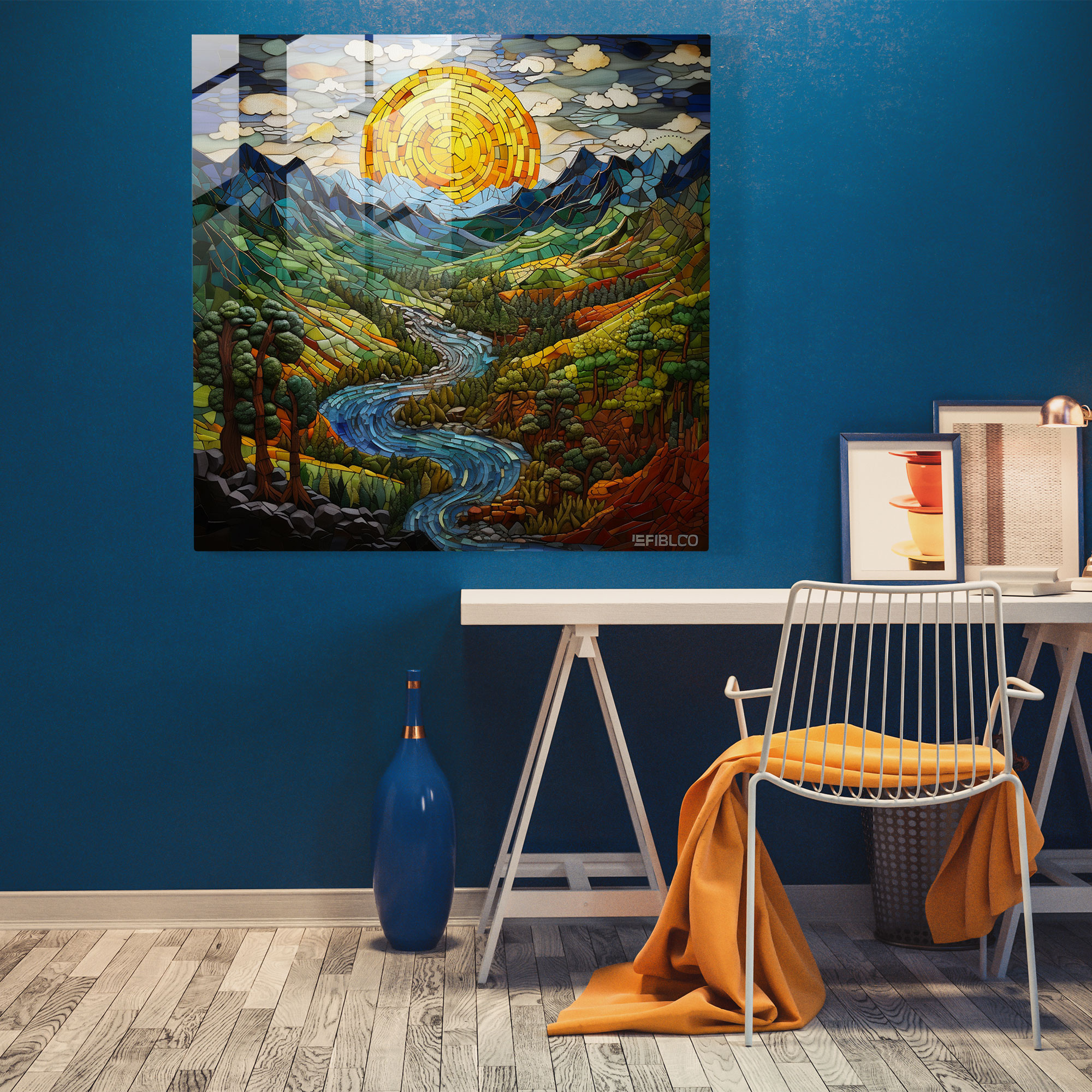 Middle Earth Glass Wall Art - Mosaic Landscapes - Middle Earth, Textures, Wall Decoration, Glass Wall Art