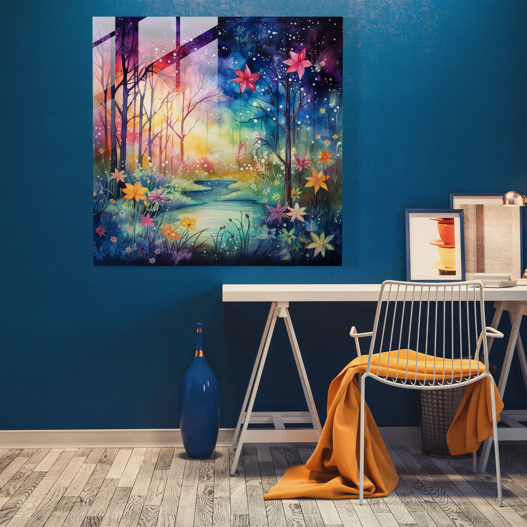 Middle Earth Glass Print - Middle Earth, Glass Print, Enchantment, Glowing Flowers